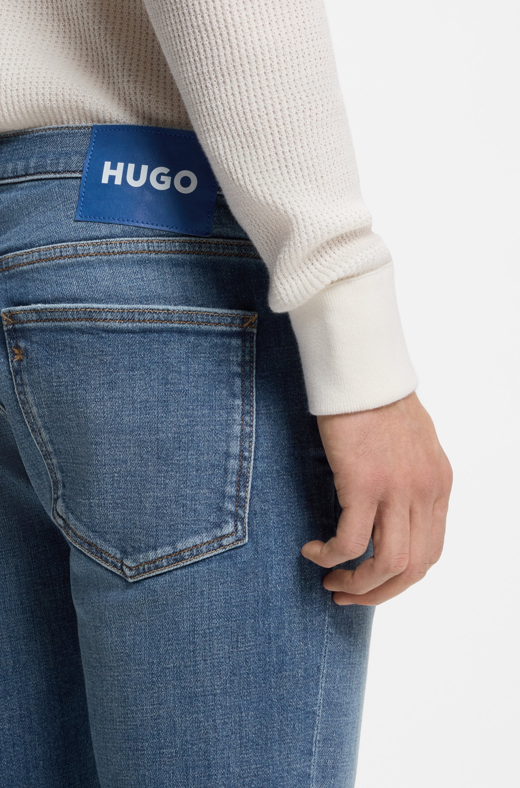 HUGO Jeans à 5 poches »Zane« Extra-Slim Fit, Baumwoll-Stretch, stone washed