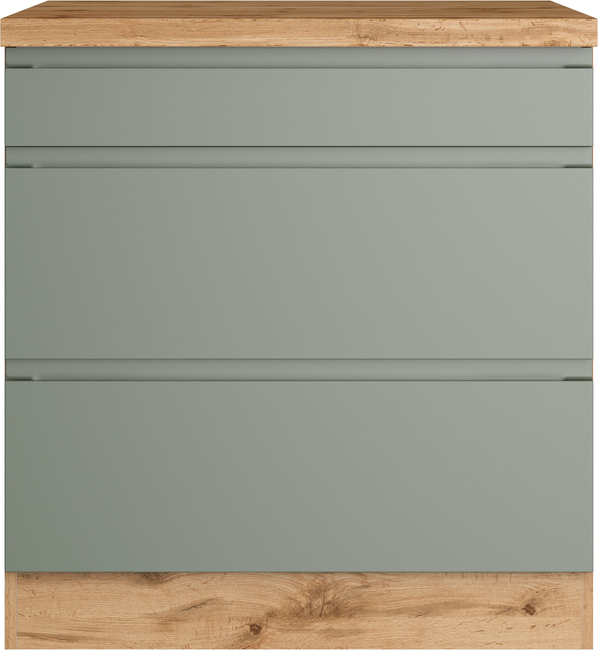 KOCHSTATION Armoire d'encastrement pour table de cuisson »KS-Virginia,neu in verbesserter Ausführung« Rangement, Softclose,  Largeur 80 cm, hauteur 86 cm, tiroirs softclose