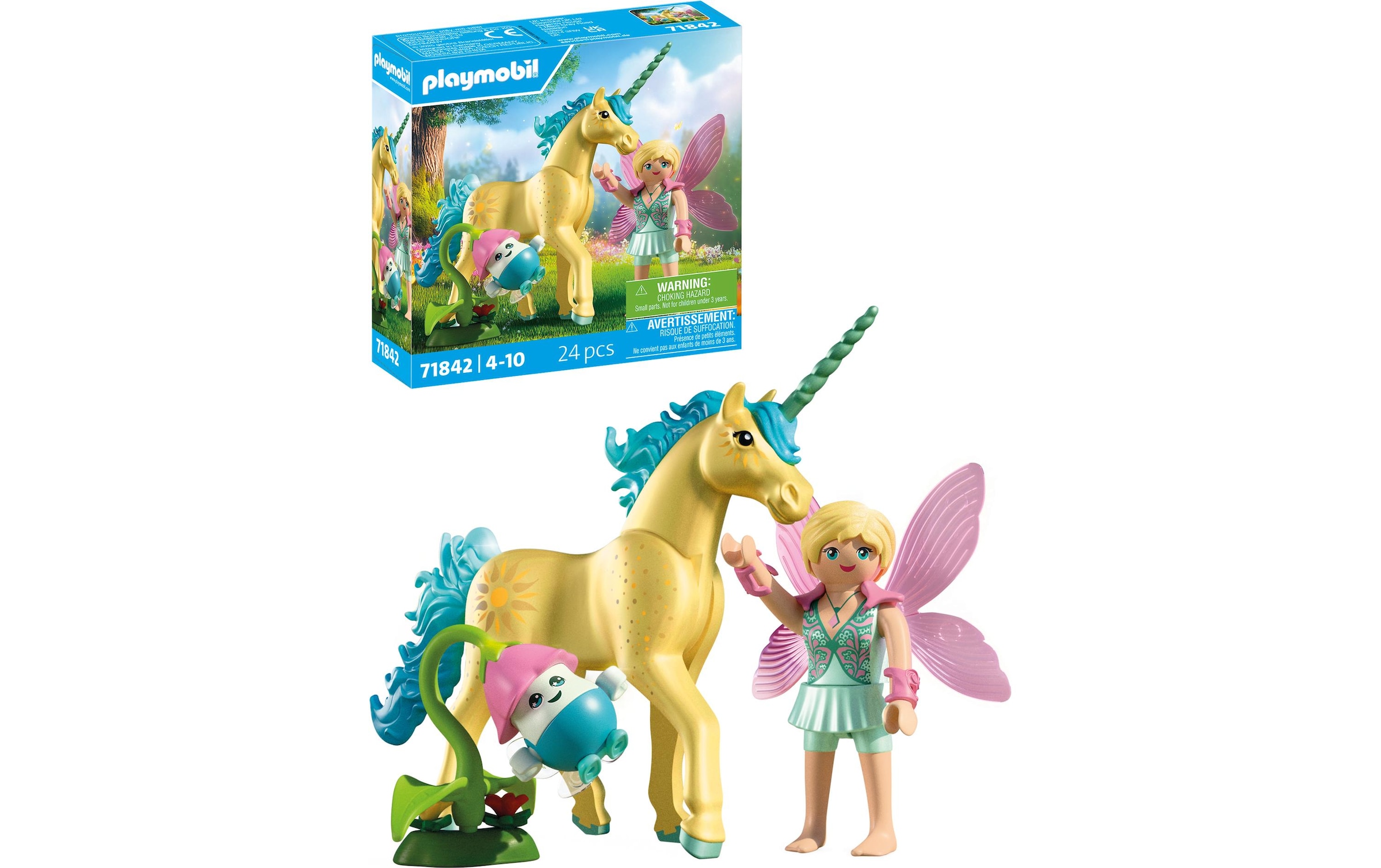 Playmobil® Konstruktions-Spielset »Sammeleinhorn, Sonnenscheinblüte mit Fee (71842), Princess Magic«