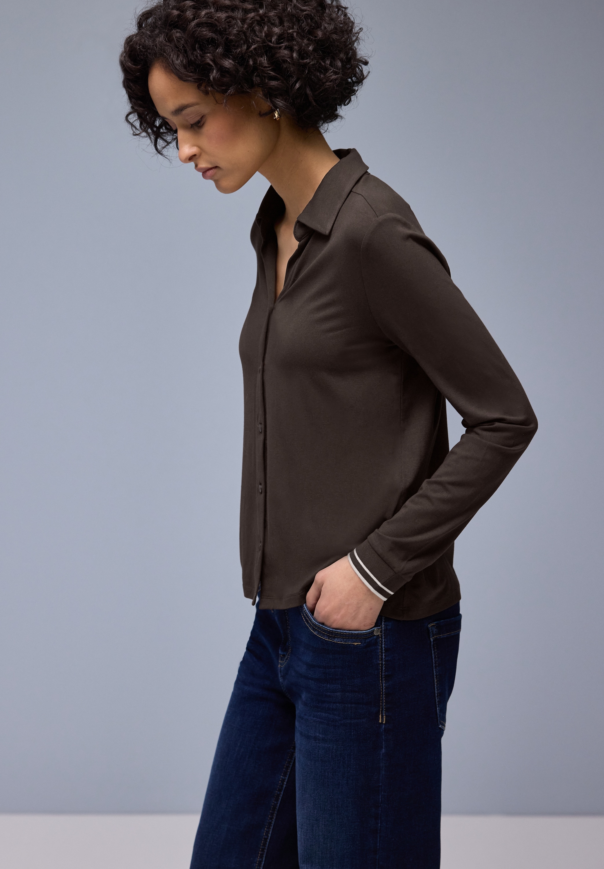 STREET ONE T-shirt à manches longues mit College-Bündchen an den Ärmeln