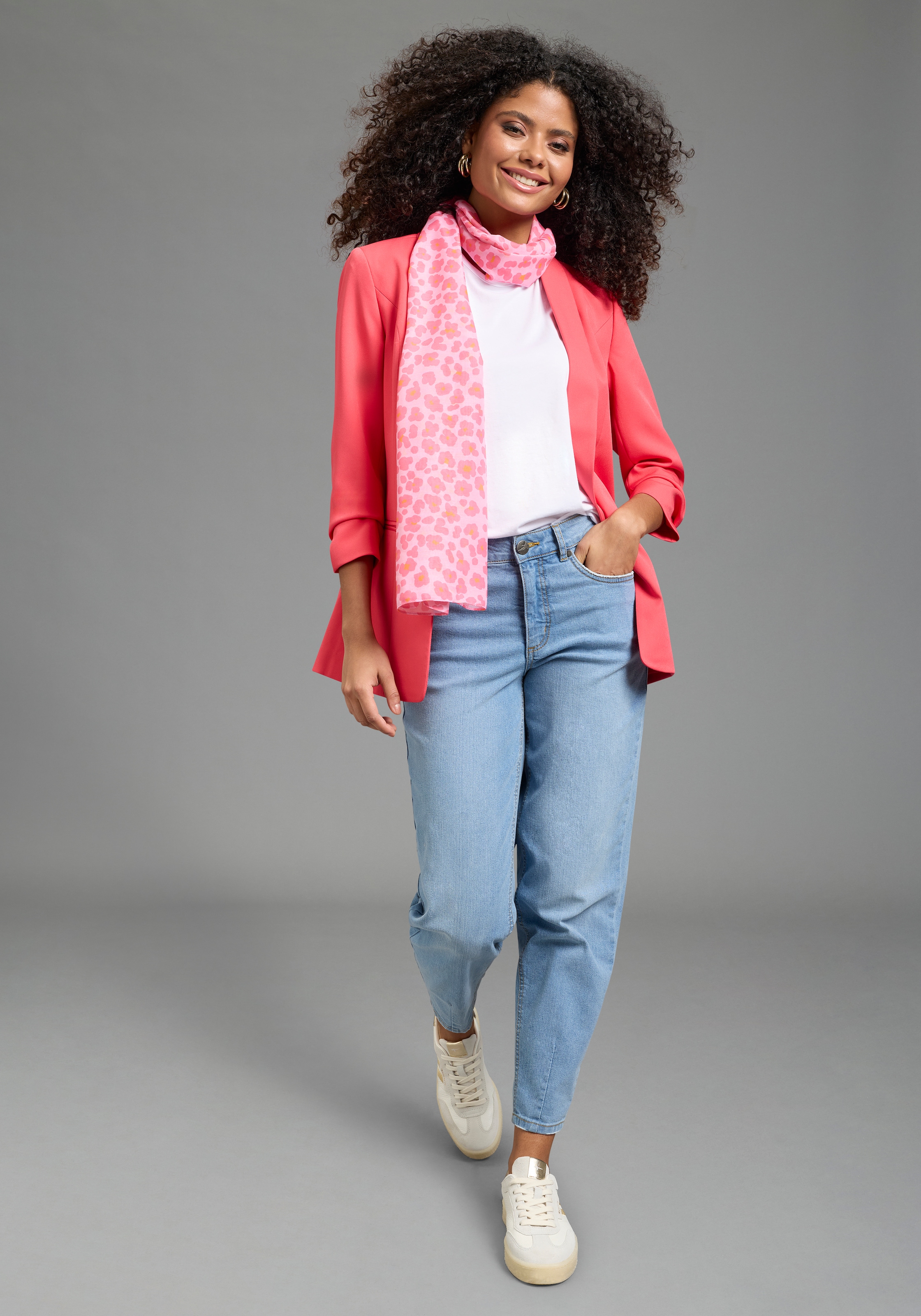 Laura Scott Blazer long à manches froncées