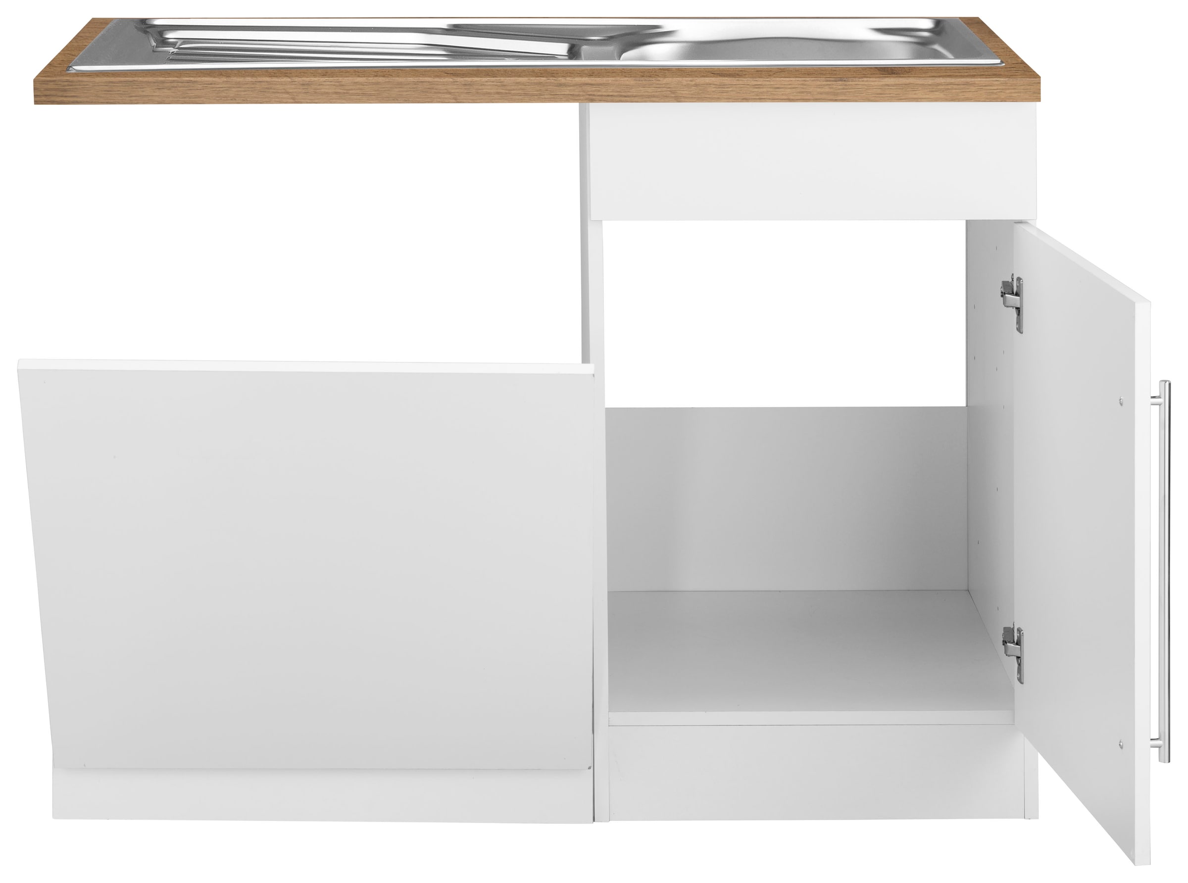 KOCHSTATION Meuble évier »KS-Samos« 110 cm de large, incluant porte/socle pour lave-vaisselle