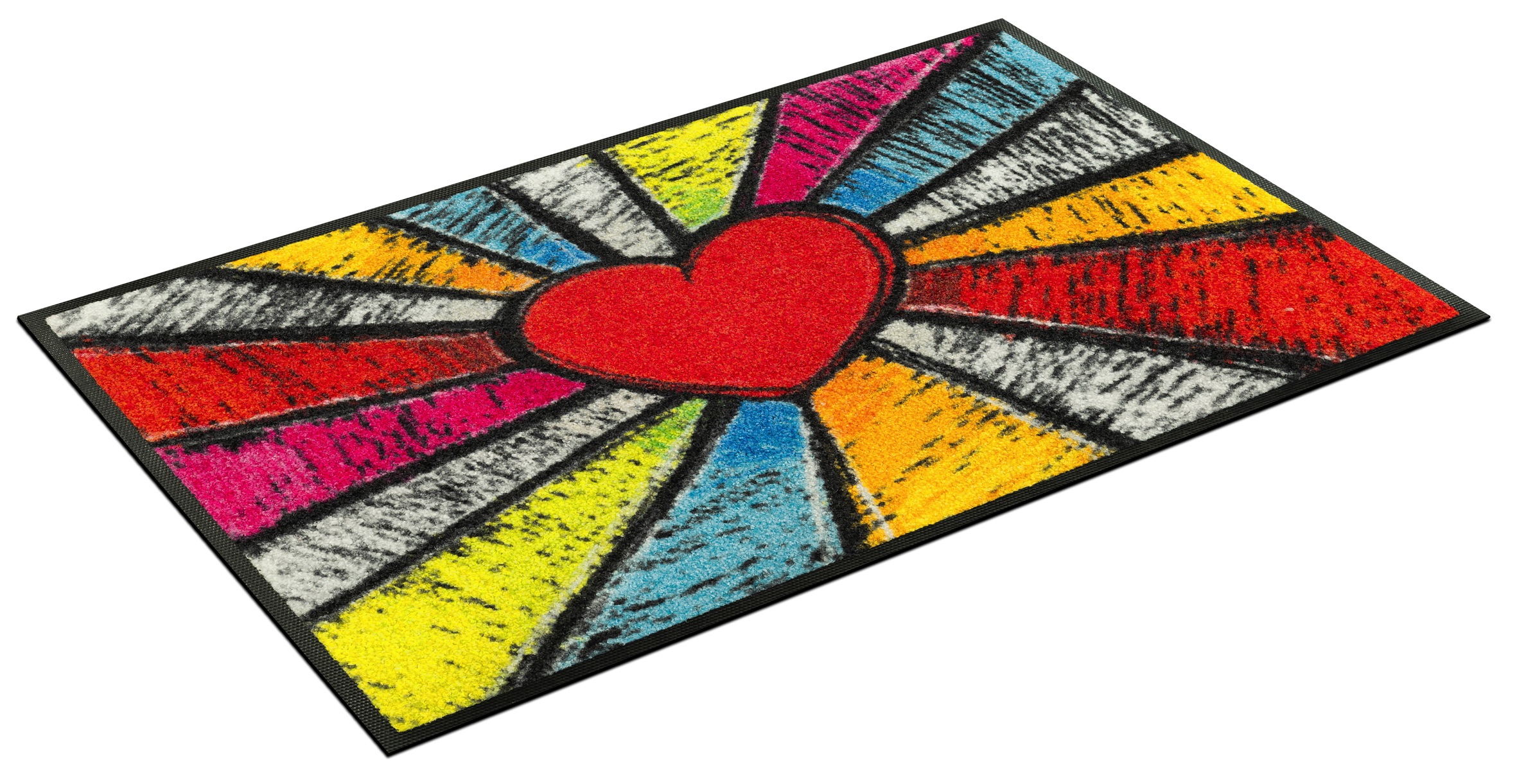 wash+dry by Kleen-Tex Tapis de sol »Pop Art Heart« Rectangulaire 7 mm Höhe