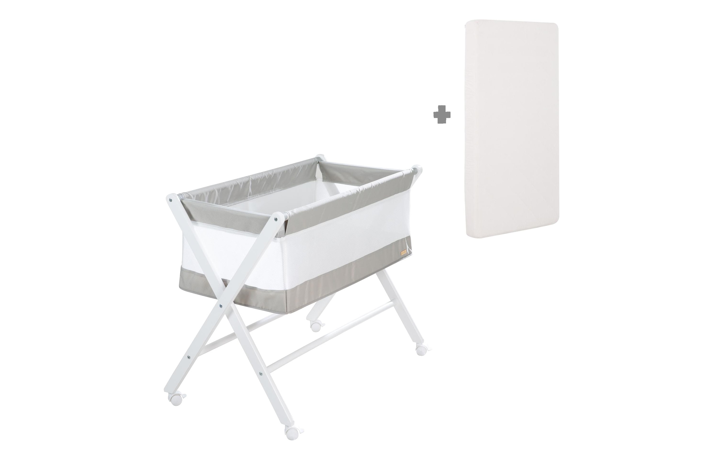 roba® Babybett »roba Klappbett klappbar, Holz, mit Rollen«