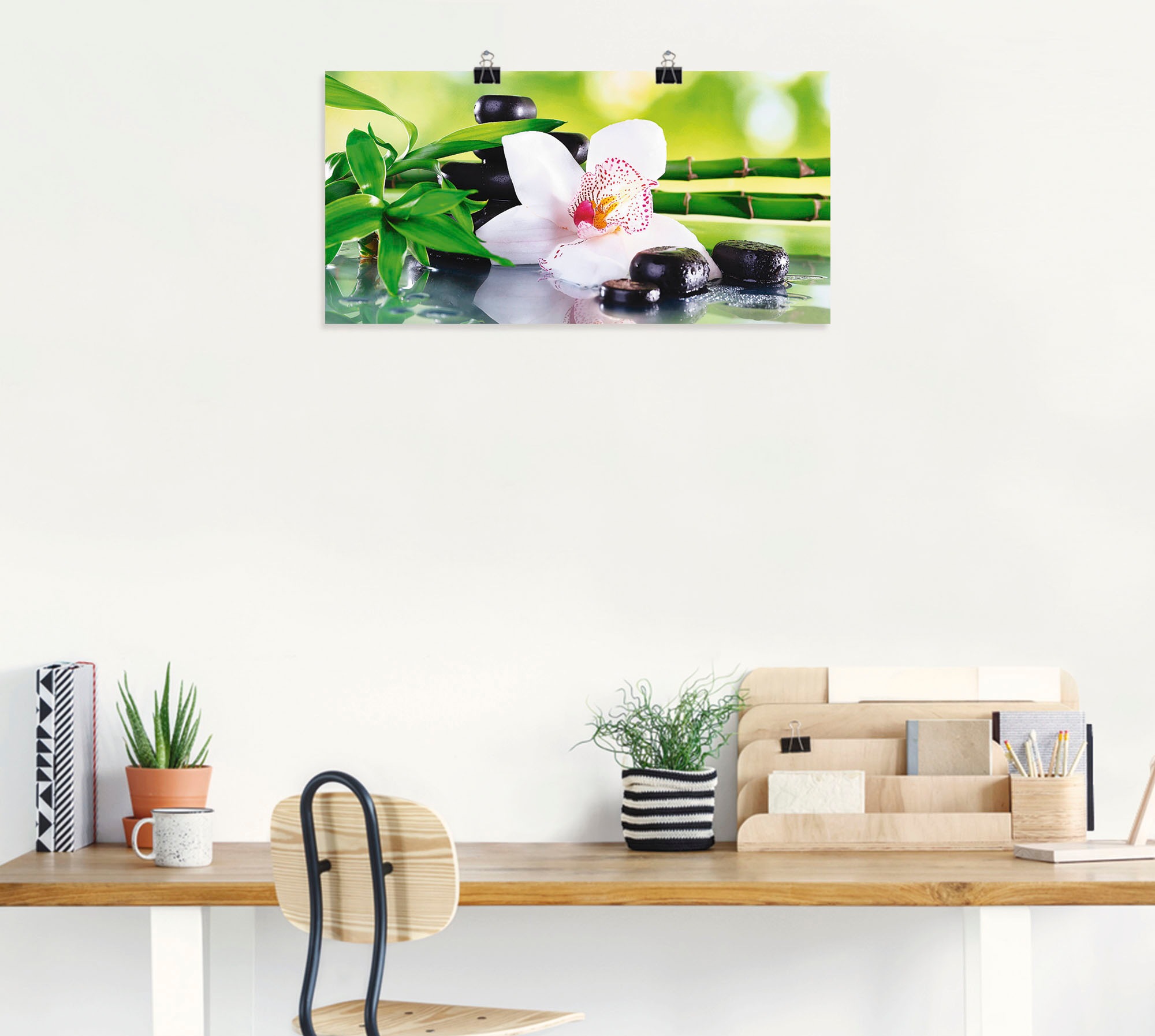 Artland Wandbild »Spa Steine Bambus Zweige Orchidee« Zen 1 Stk. tlg. als Alubild, Leinwandbild, Poster in verschied. Grössen