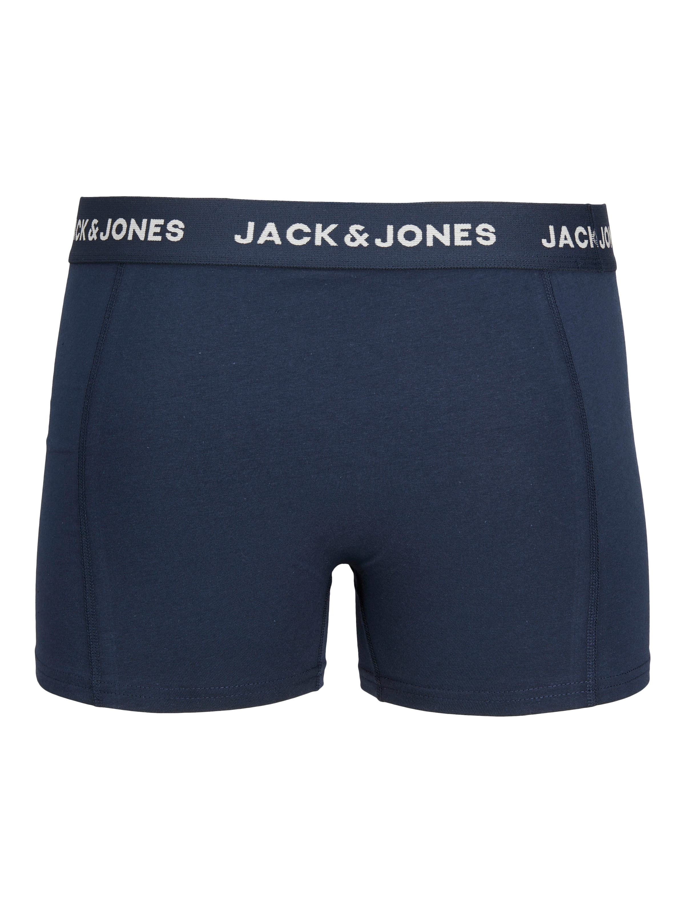 Jack & Jones Boxer »JACANTHONY  im 3er Pack mit Logo-Bund und weichem Griff«, 3 Stk. unifarben mit Farbeinsatz, modisch, eng anliegend, Baumwollmischung