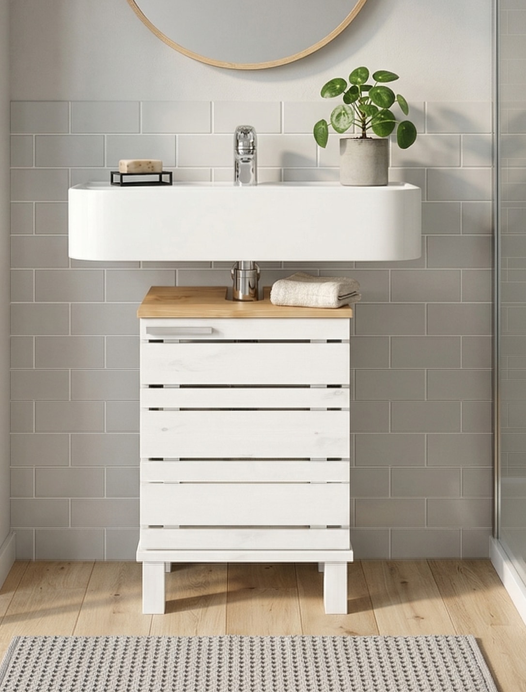 Home affaire Armoire sous lavabo »JOSIE« Breite 40 cm, aus Massivholz, Metallgriff, 1 Tür