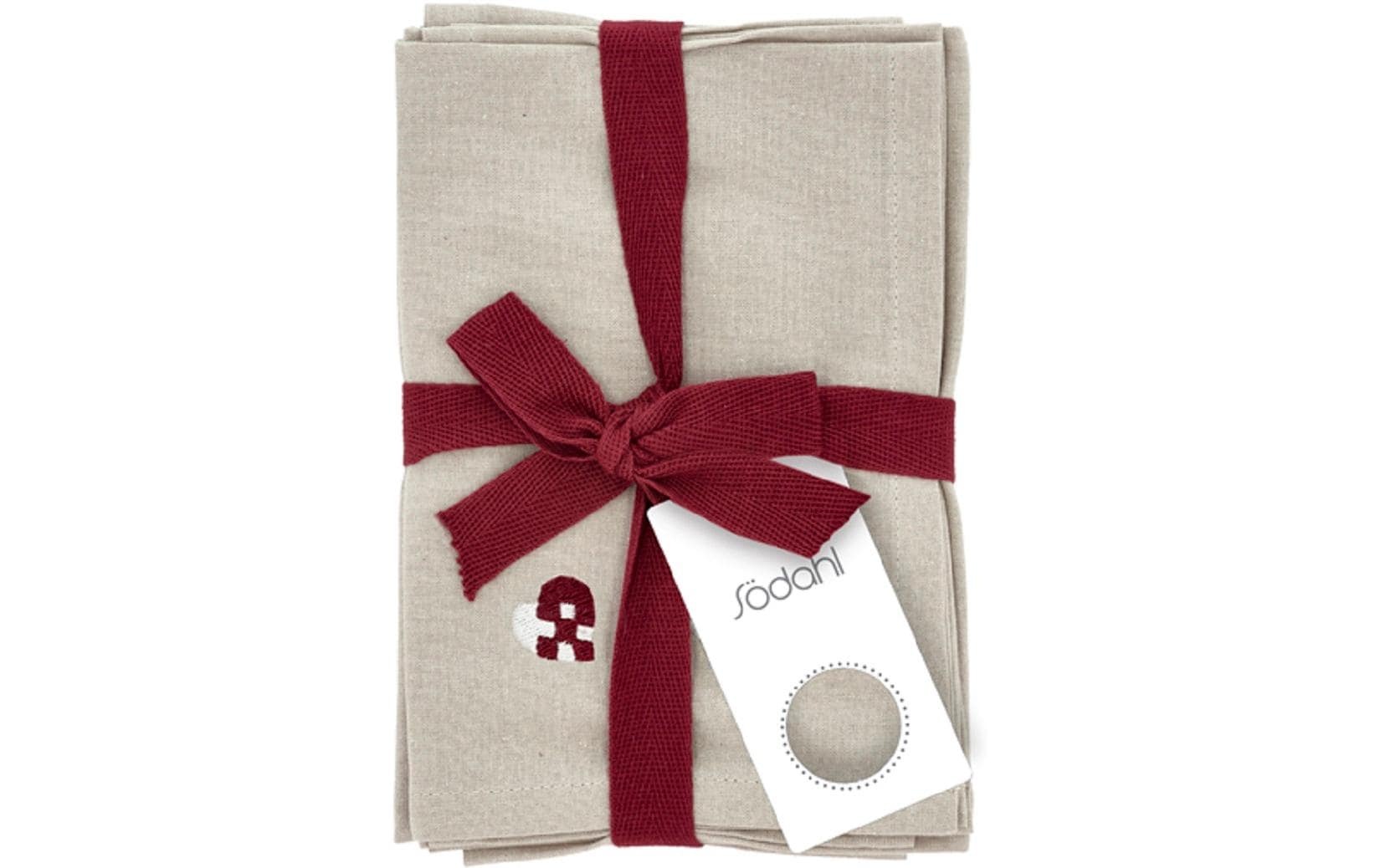 Södahl Serviette en tissu »Christmas Hearts, 40 x 40 cm, 4 Stück« Weihnachtsservietten