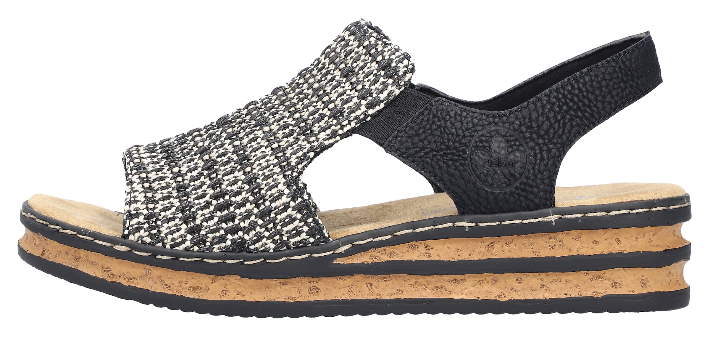 Rieker Keilsandalette  Sommerschuh, Strandschuh, Sandale in Flechtoptik