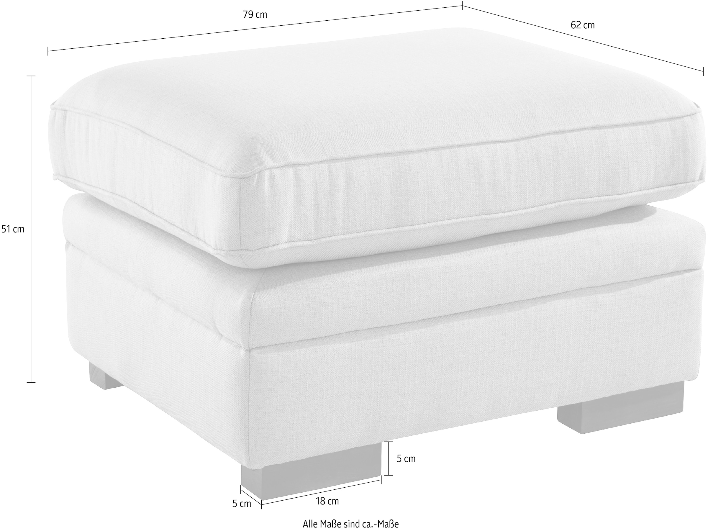 Home affaire Polsterhocker »Broughton« weiche Polsterung, passend zur Serie "Broughton", in 3 Bezugsarten