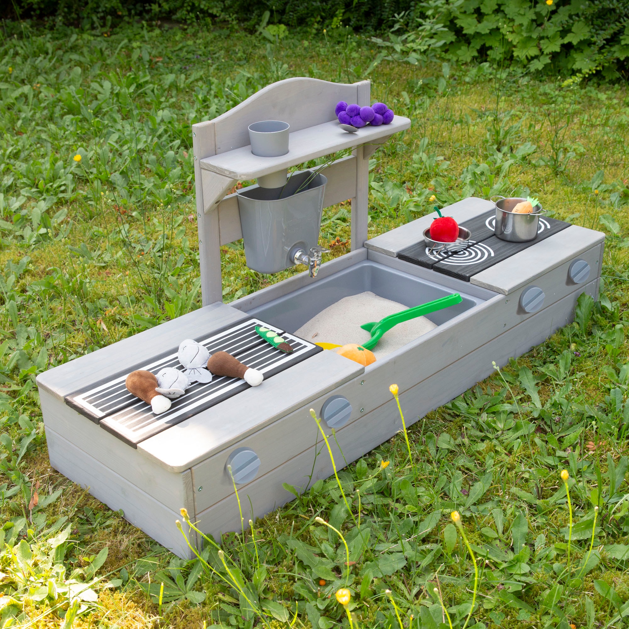 roba® Sandkasten »2 in 1, Balkonsandkasten mit Matschküche« FSC® - schützt Wald