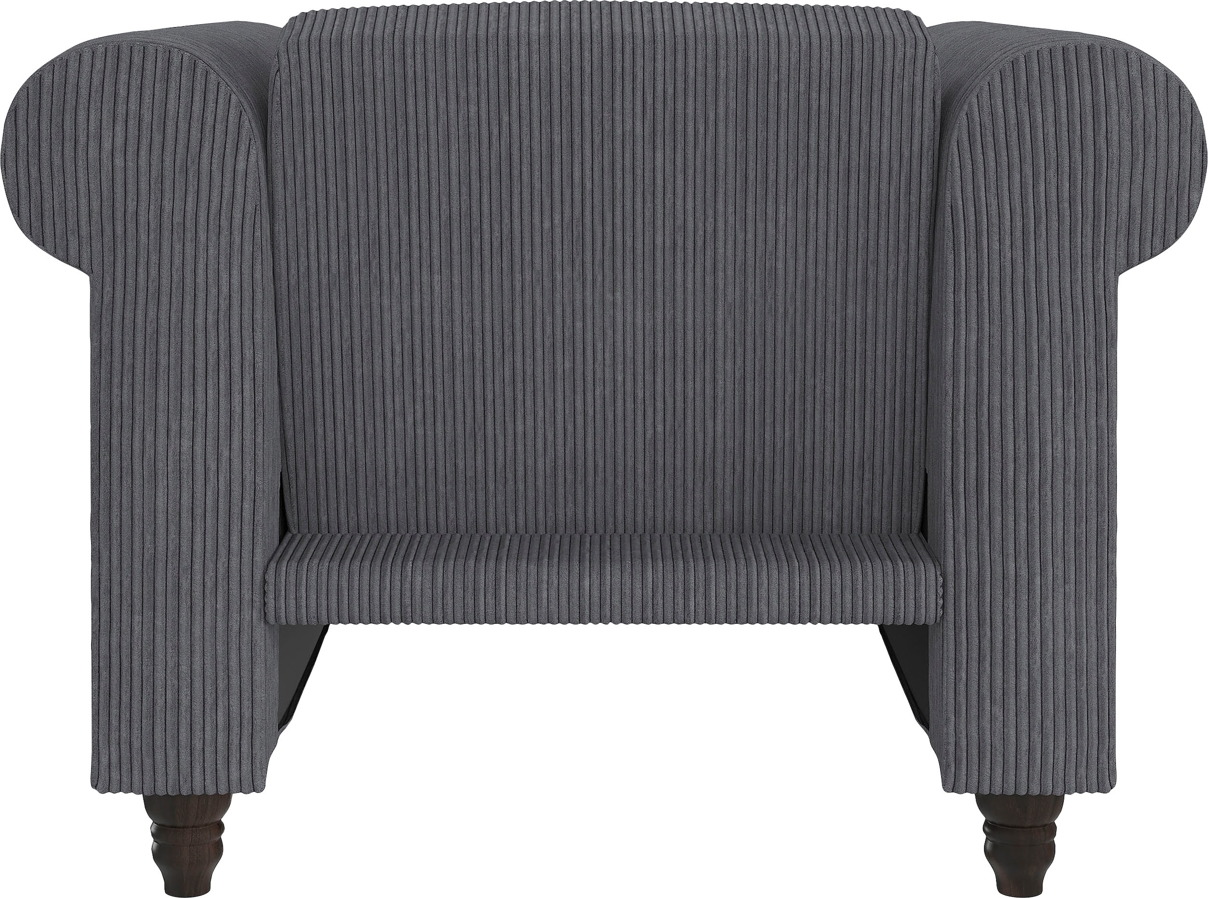 Dorel Home Chesterfield-Sessel »Felix II in Breit-Cord« mit Rückenlehne 3-fach verstellbar, Beine Massivholz, Sitzhöhe 46 cm