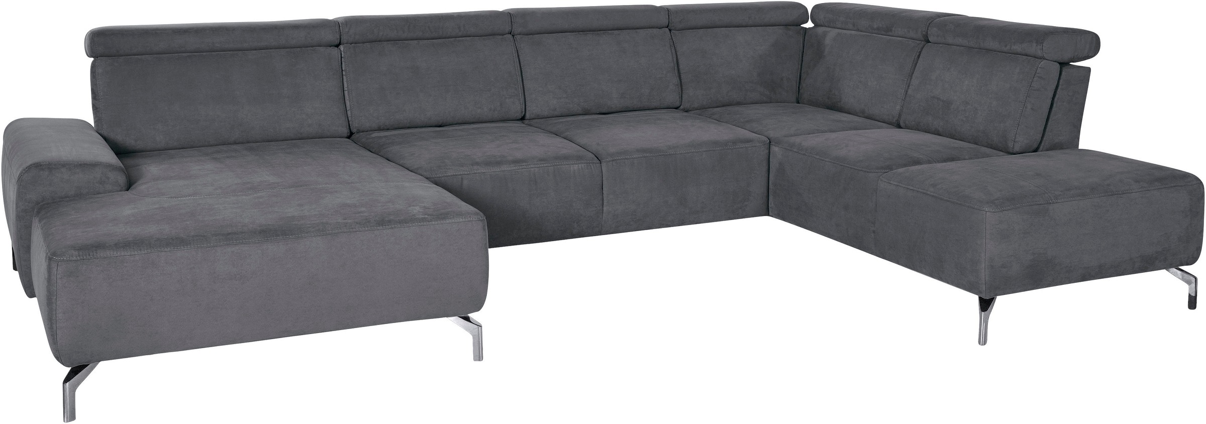 sit&more Wohnlandschaft »Gizeh U-Form« 15 cm Fusshöhe, inklusive Sitztiefenverstellung und Kopfteilverstellung