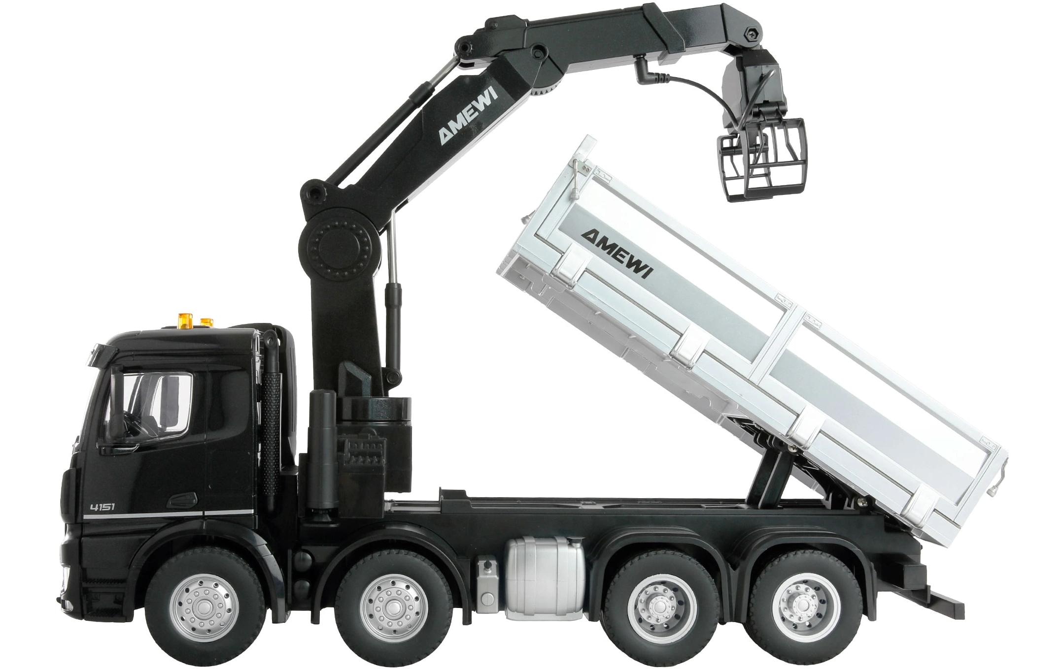 Amewi RC-LKW »Mercedes-Benz Arocs 8 x 4/4 1:18 Kran/Kipper« Antrieb 8x4