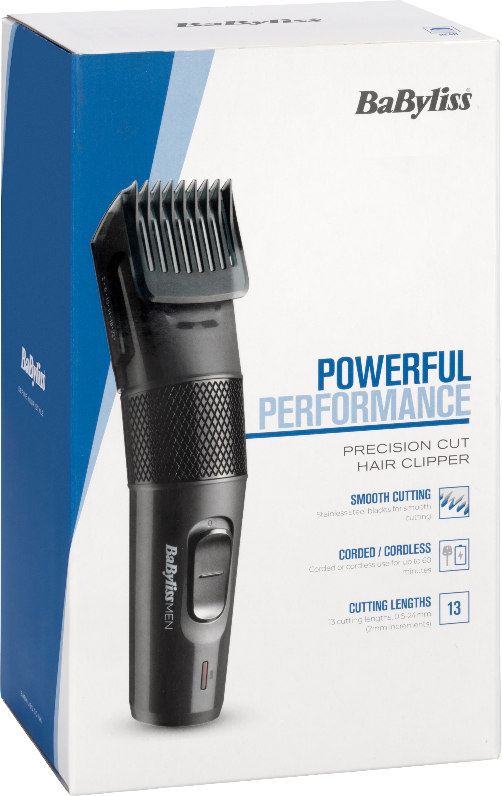 BaByliss Haarschneider »BaByliss Precision Cut Haarschneider mit 13 Schnittlängen, E786E« Haarschneidemaschinen Set, kabellos, 60 Minuten Laufzeit