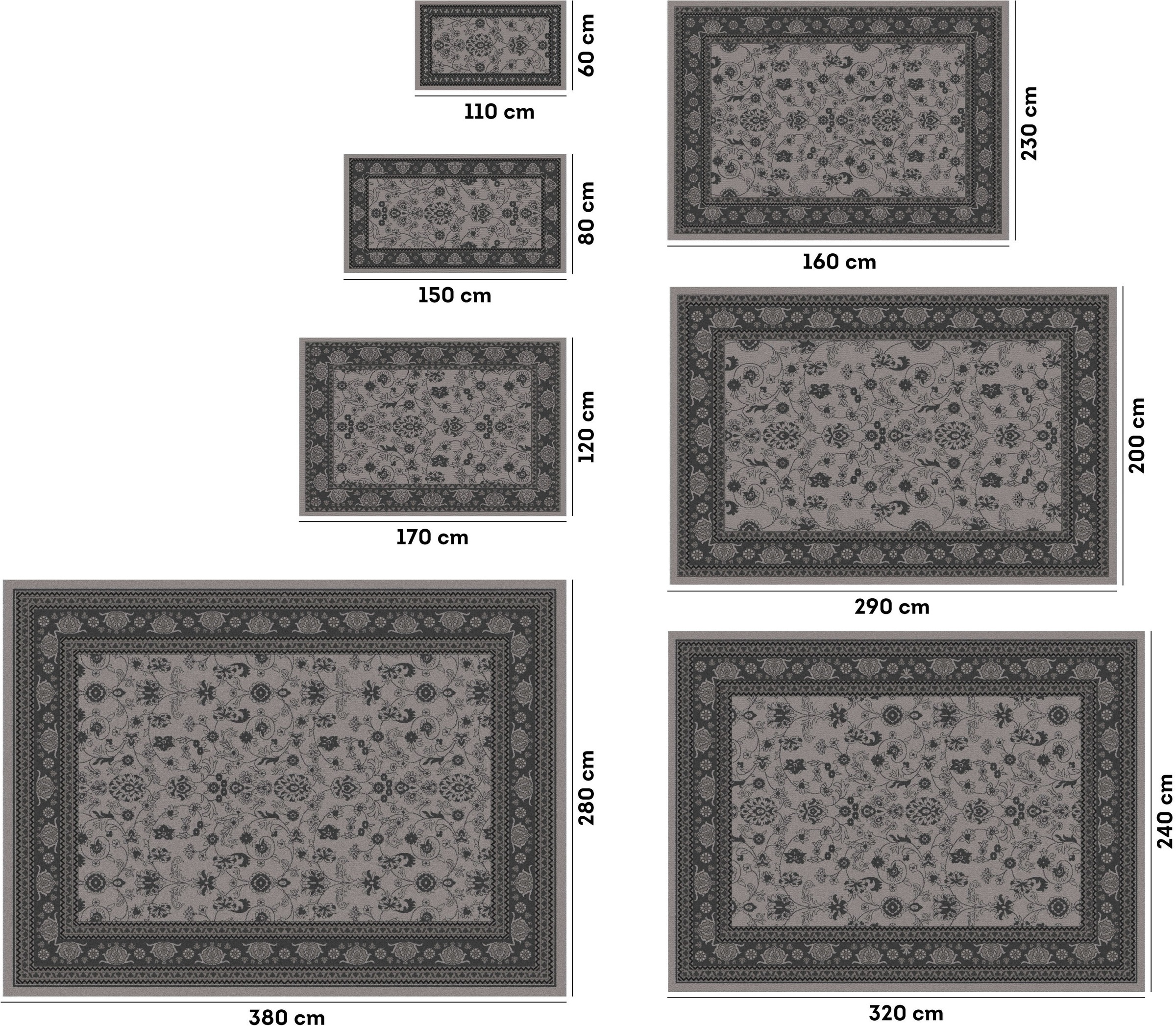 my home Teppich »Claren, auch für Balkon und Terrasse« rechteckig 3 mm Höhe In und Outdoorgeeignet, Orient-Design, Wetterfest & UV-beständig