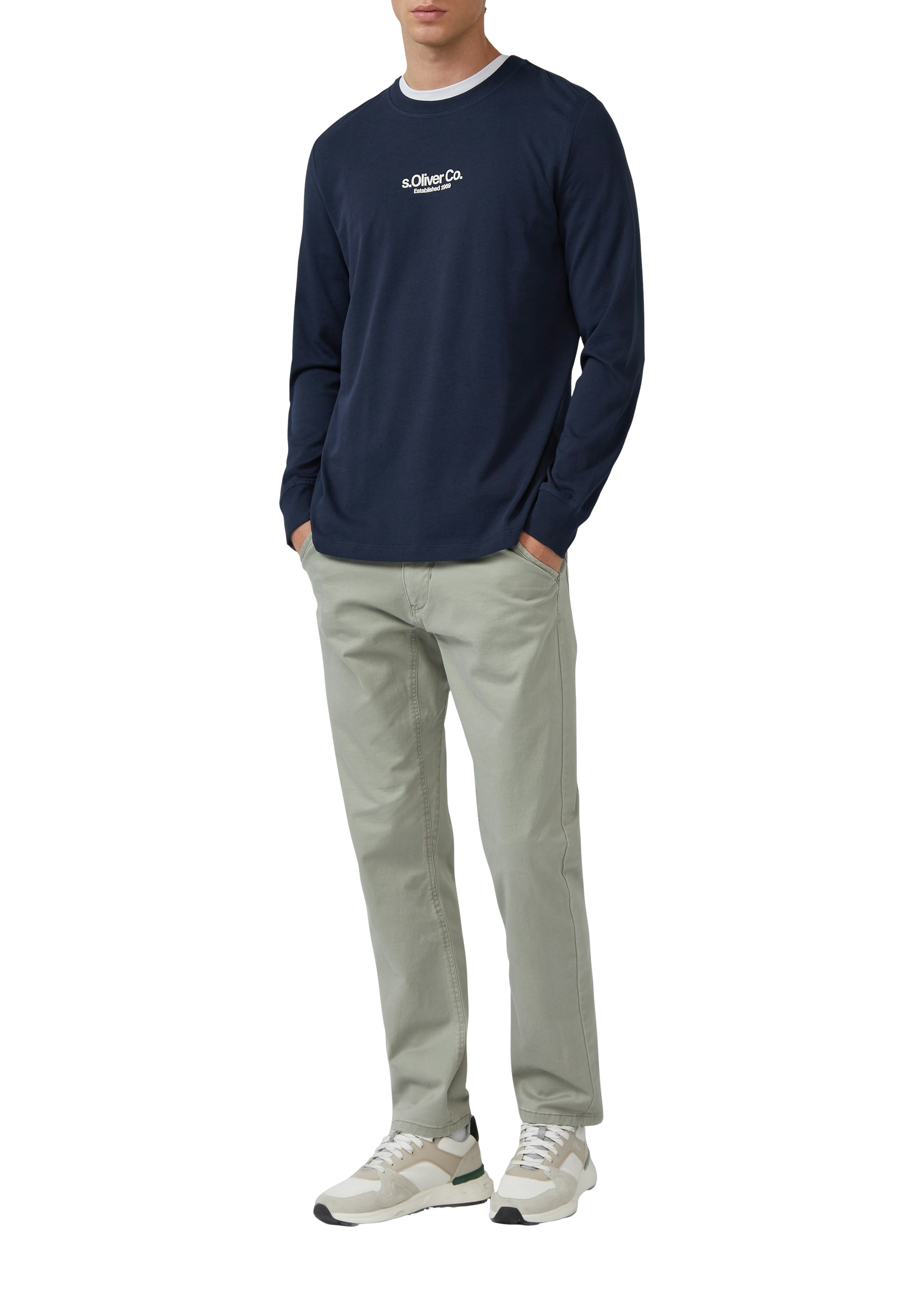 s.Oliver Langarmshirt mit Logo Schriftzug