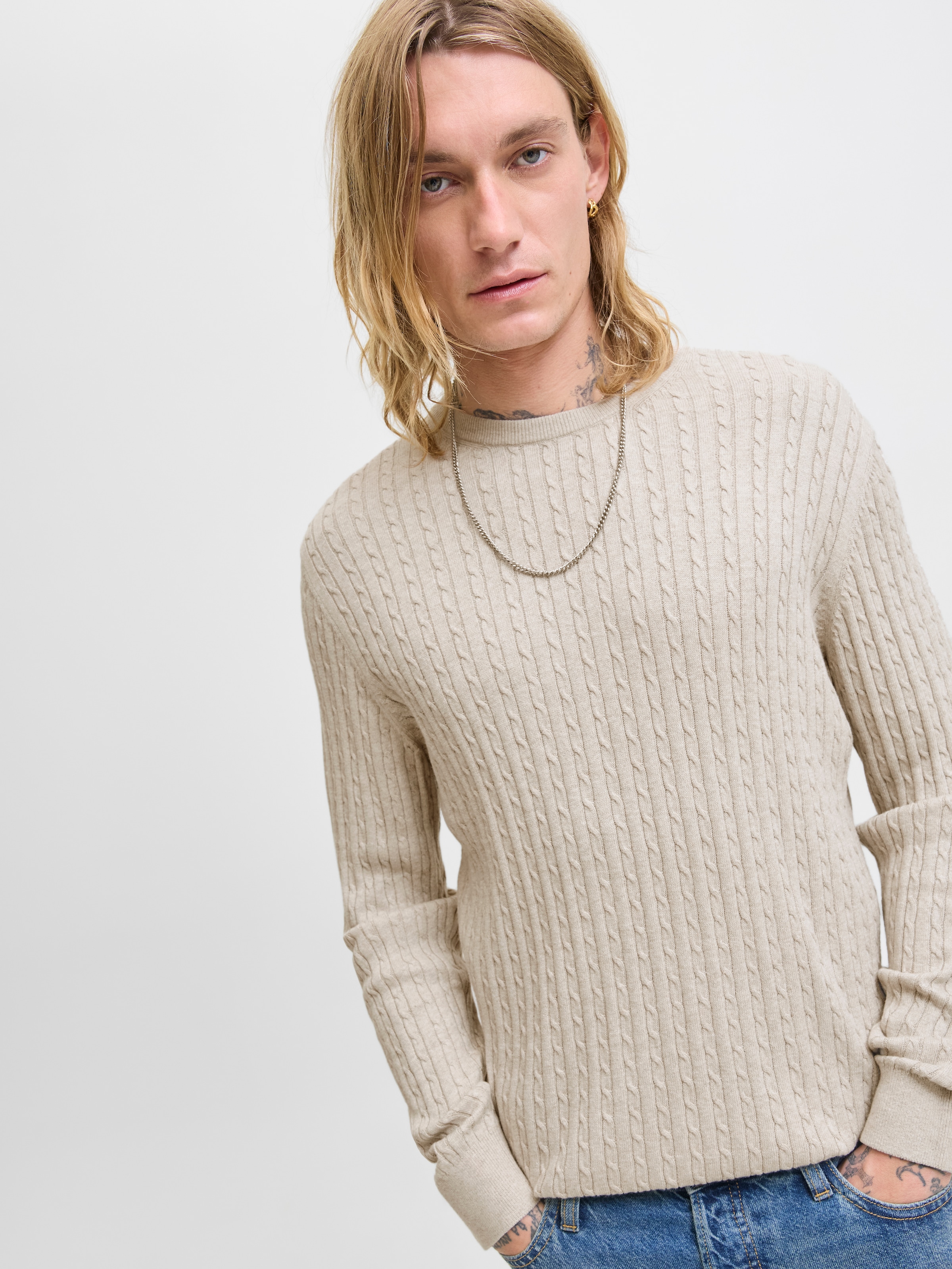 Jack & Jones Strickpullover »JJEEMIL KNIT CABLE CREW NECK NOOS«