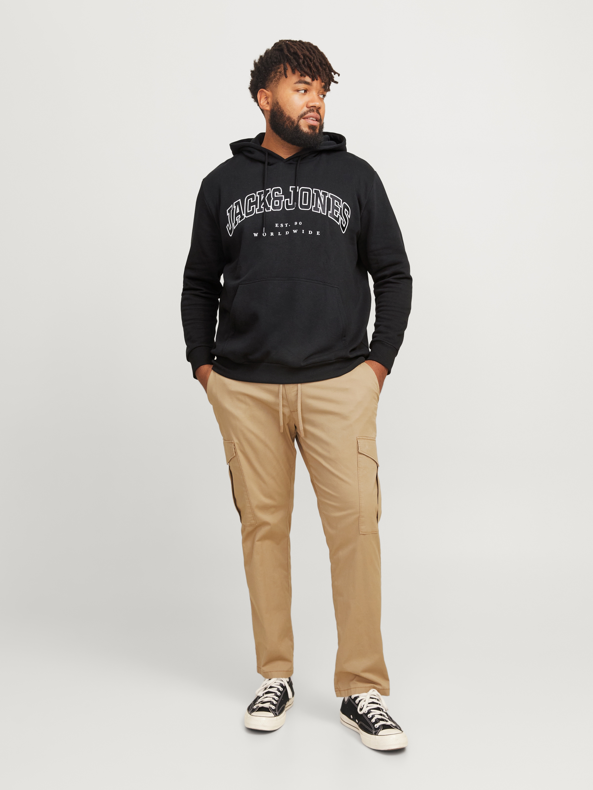 Jack & Jones PlusSize Hoodie »JJECALEB VARSITY SWEAT HOOD NOOS PLS«
