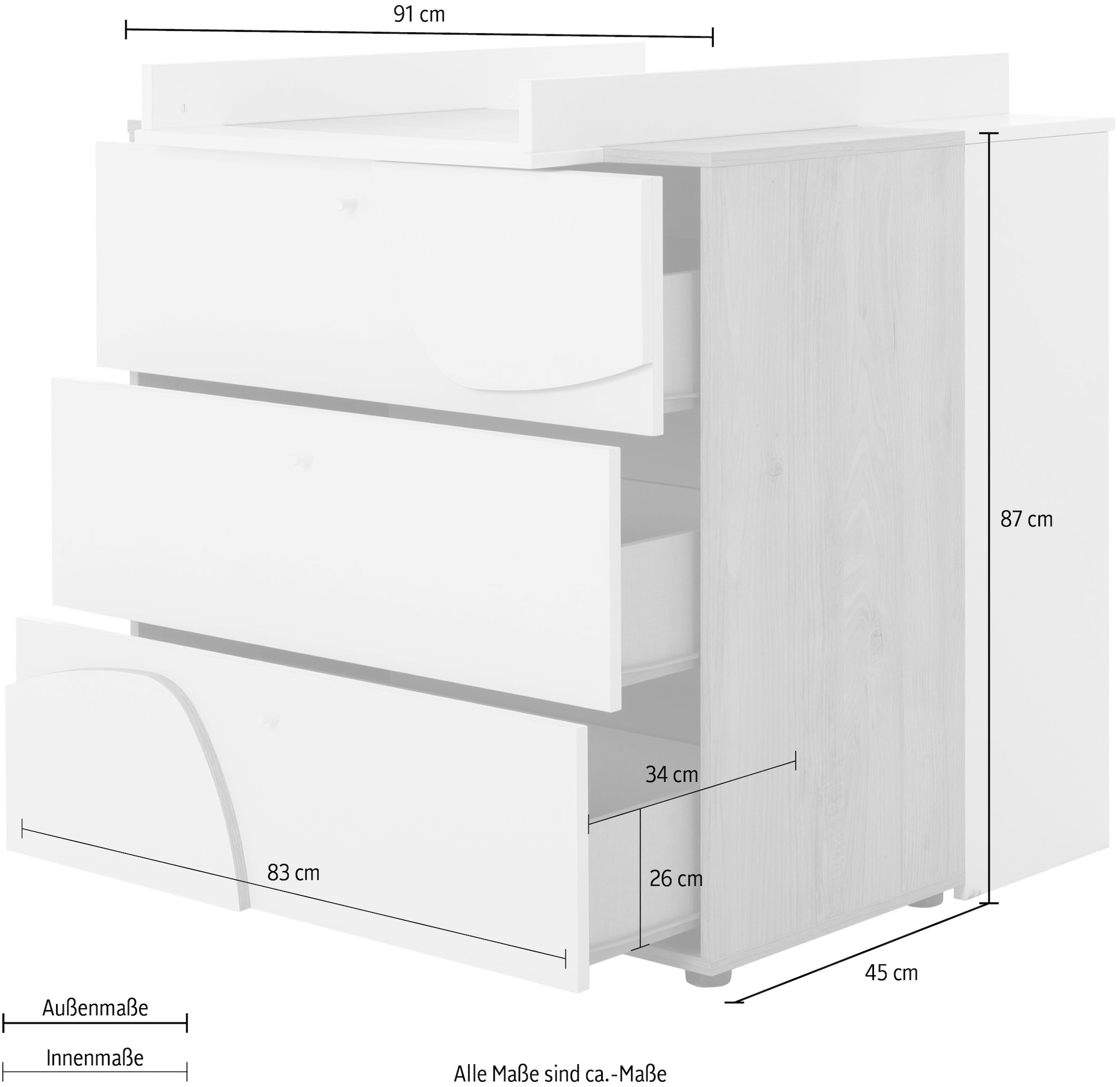 Galipette Set complet pour chambre de bébé »BASILE SET N°2 6tlg« 6 pièces tlg. Komplettes Kinderzimmer mit viel Stauraum