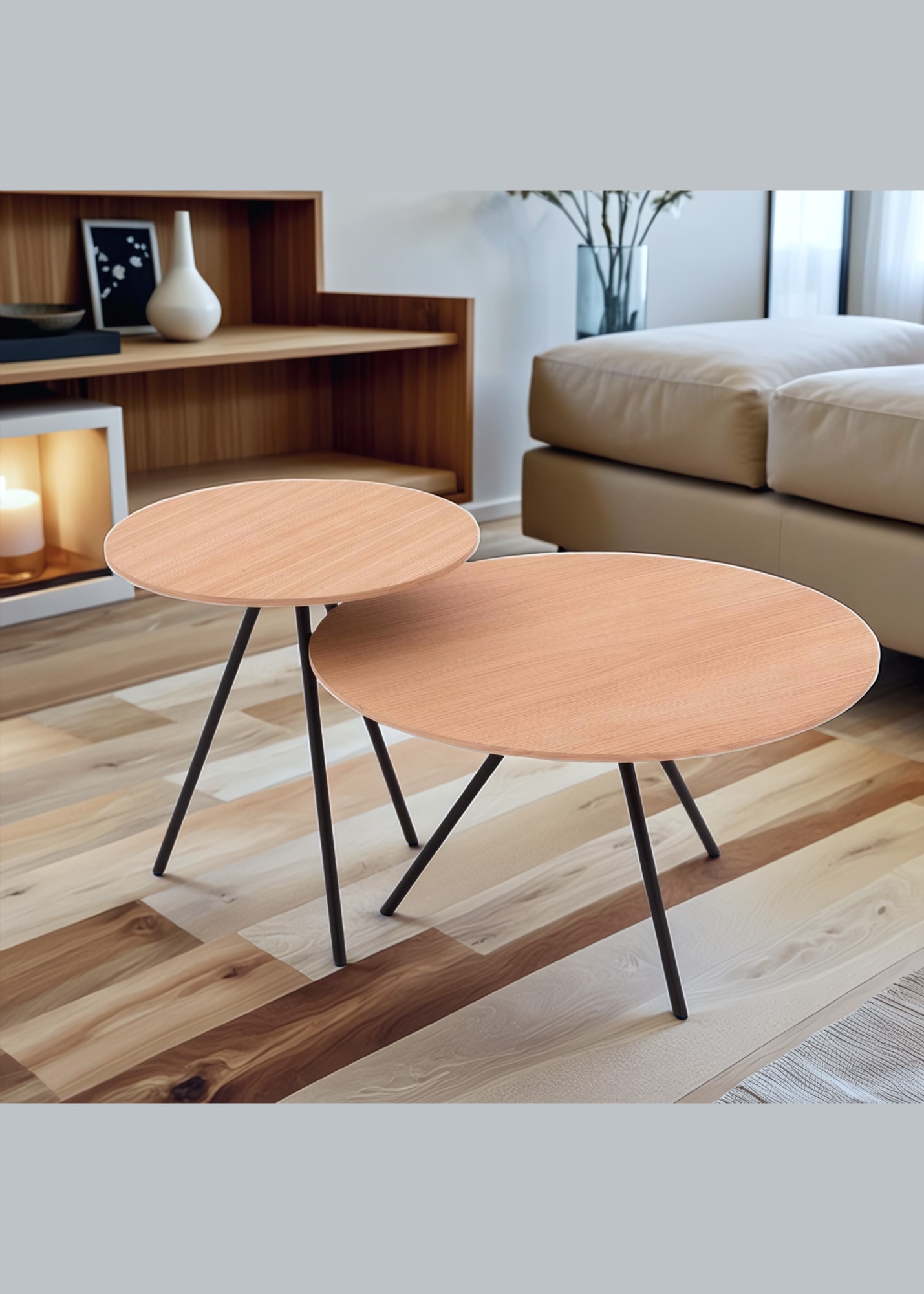 Home affaire Couchtisch »Simple, Kaffeetisch, Satztisch, Tisch, Sofatisch« 1 Stk. tlg. Tischplatte mit Echtholzfurnier, Gestell aus Metall, FSC®