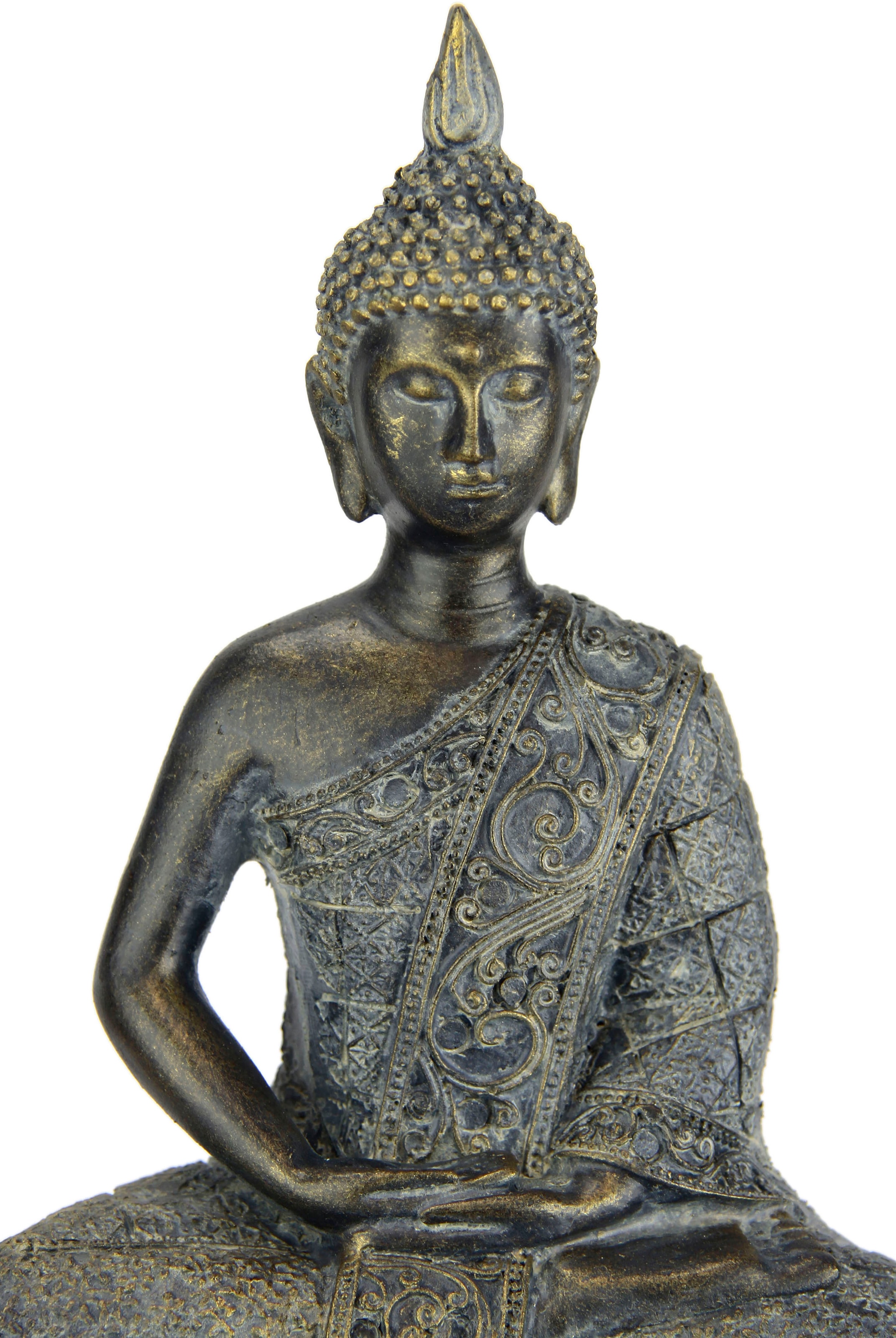 I.GE.A. Dekofigur »Buddha Figur sitzend meditierend Statue Figuren Skulptur« Garten-Figur Wohnaccessoire