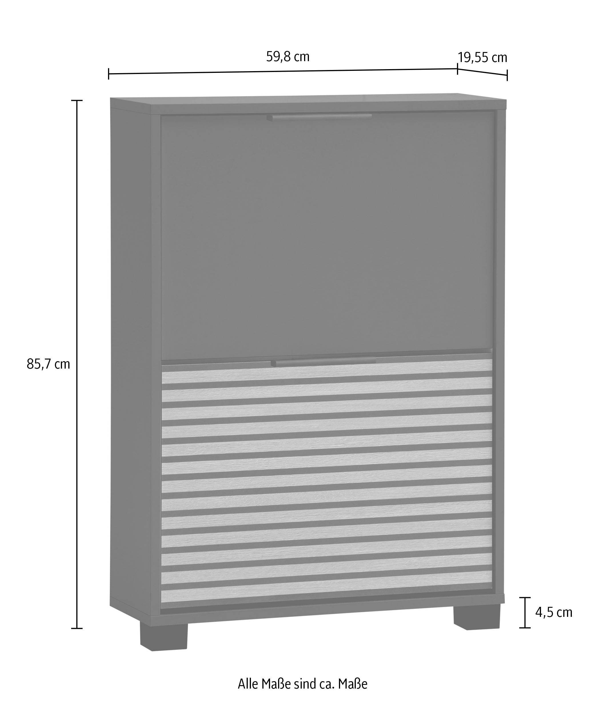 Schildmeyer Armoire à chaussures »HANK, 2 Klappen, Breite 59,8 cm, akustik-optik, MADE IN GERMANY« 1 cuis tlg. un rabat avec aspect plaques acoustiques, FABRIQUÉ EN ALLEMAGNE