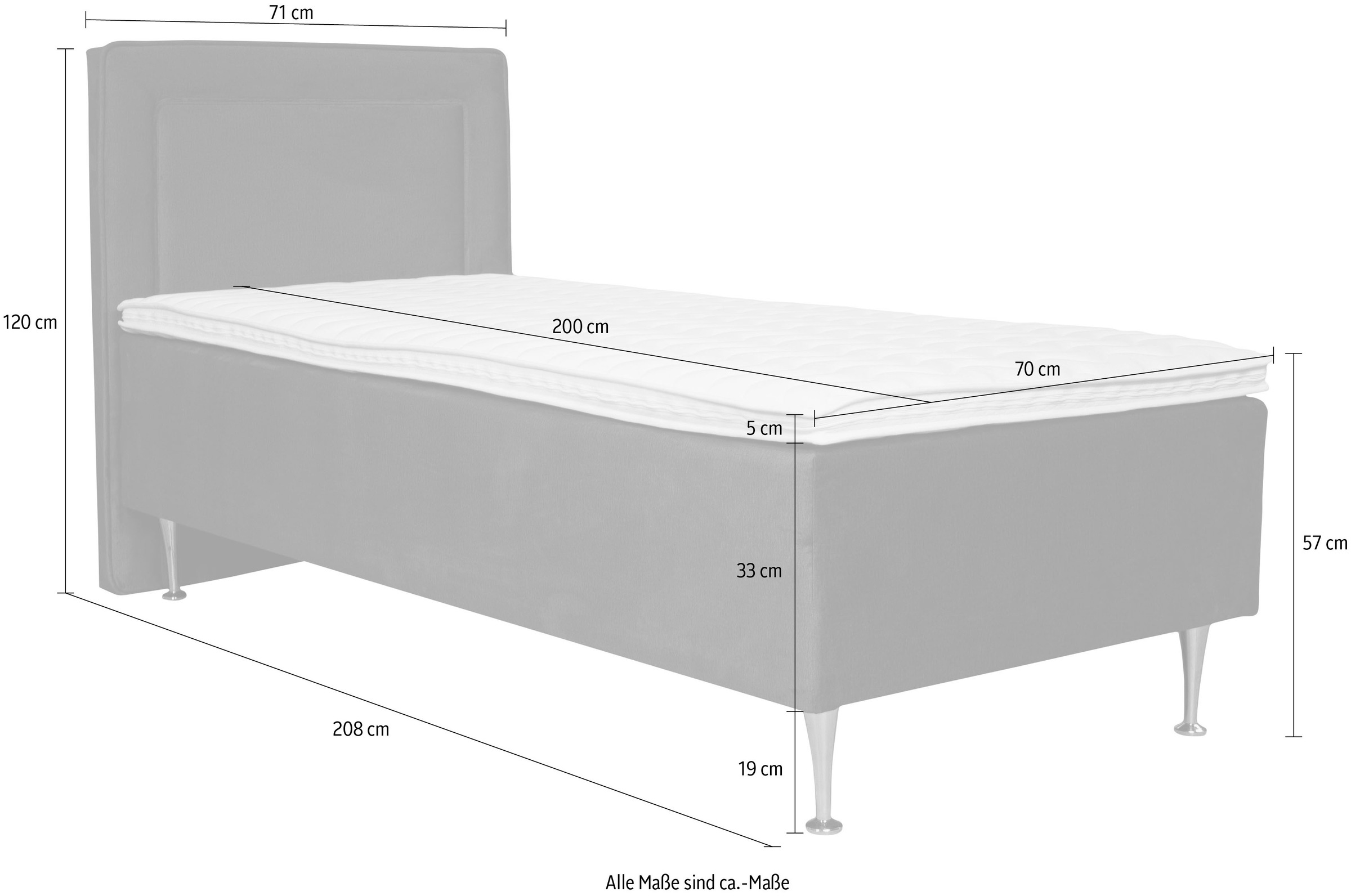Home affaire Lit boxspring »Hacer« Topper, H2 oder H3 und in Breiten 70,80,90,120,140,160,180 wählbar