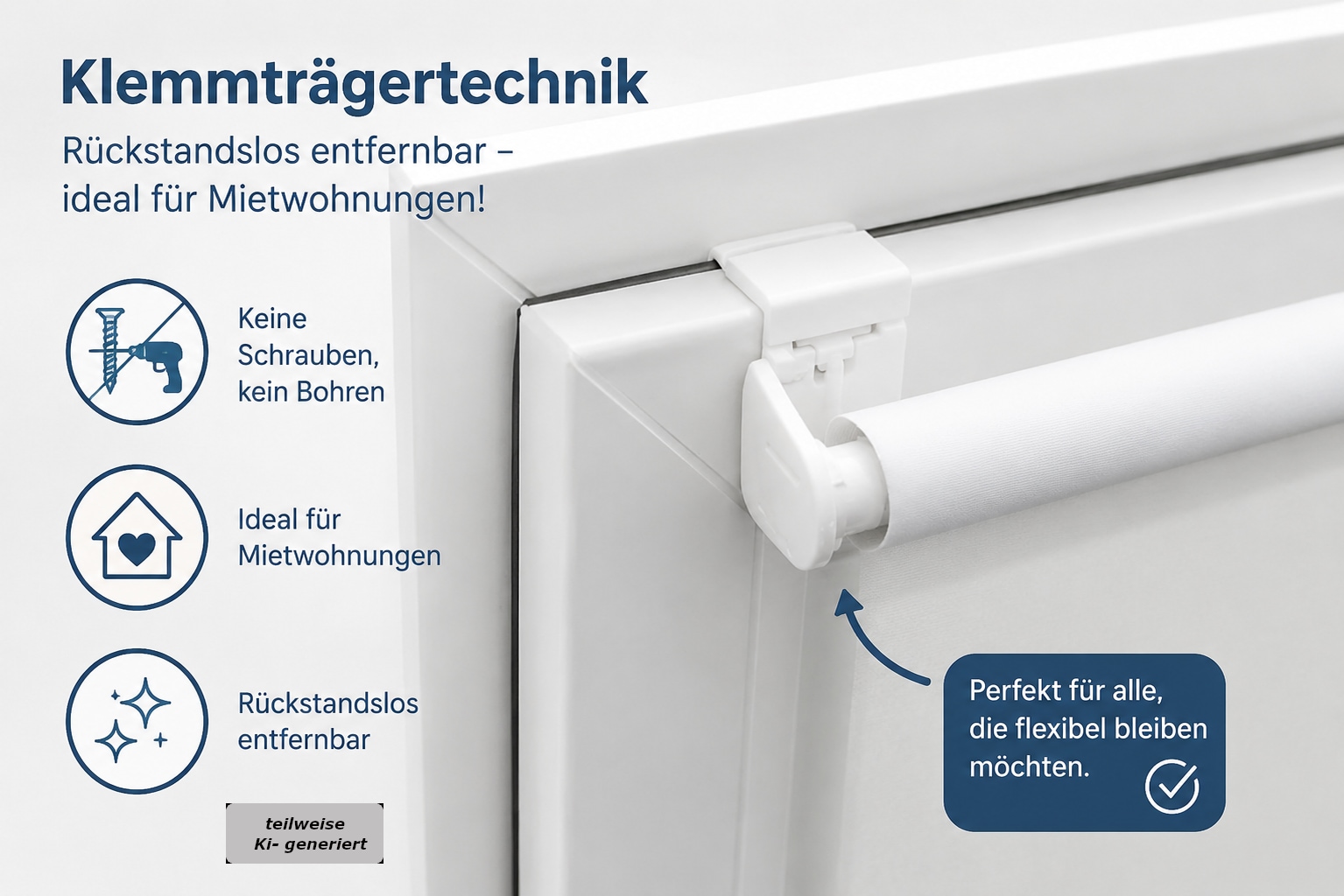 indeko Store à tirage latéral »Simply-Fix Klemmrollo« Opaque suspendu librement Occultation, protection visuelle, protection UV