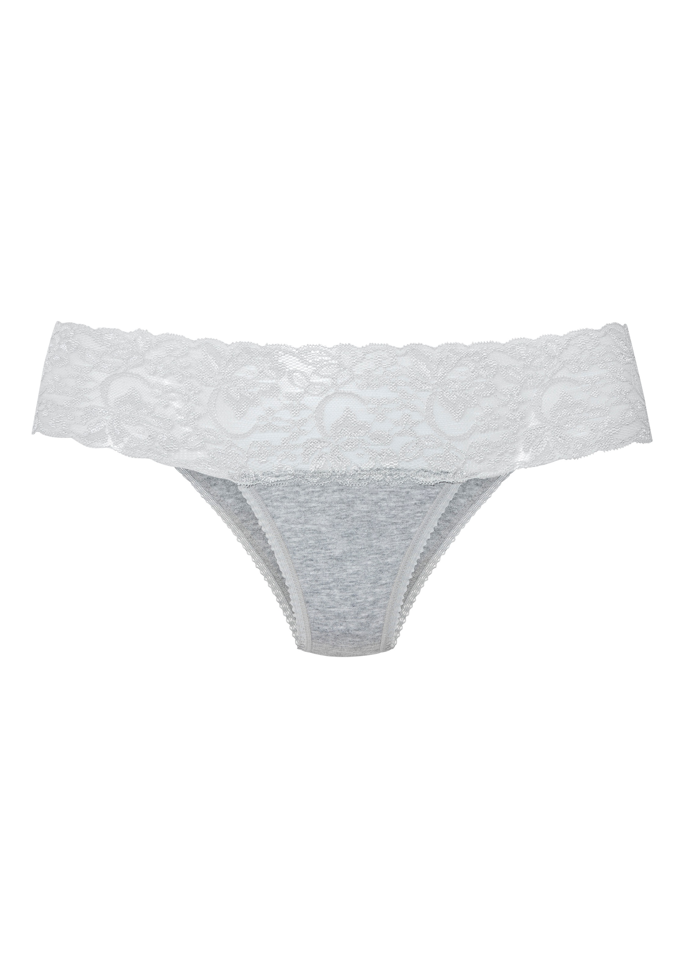 Vivance Slip brésilien pack de 3,  en coton élastique avec dentelle florale