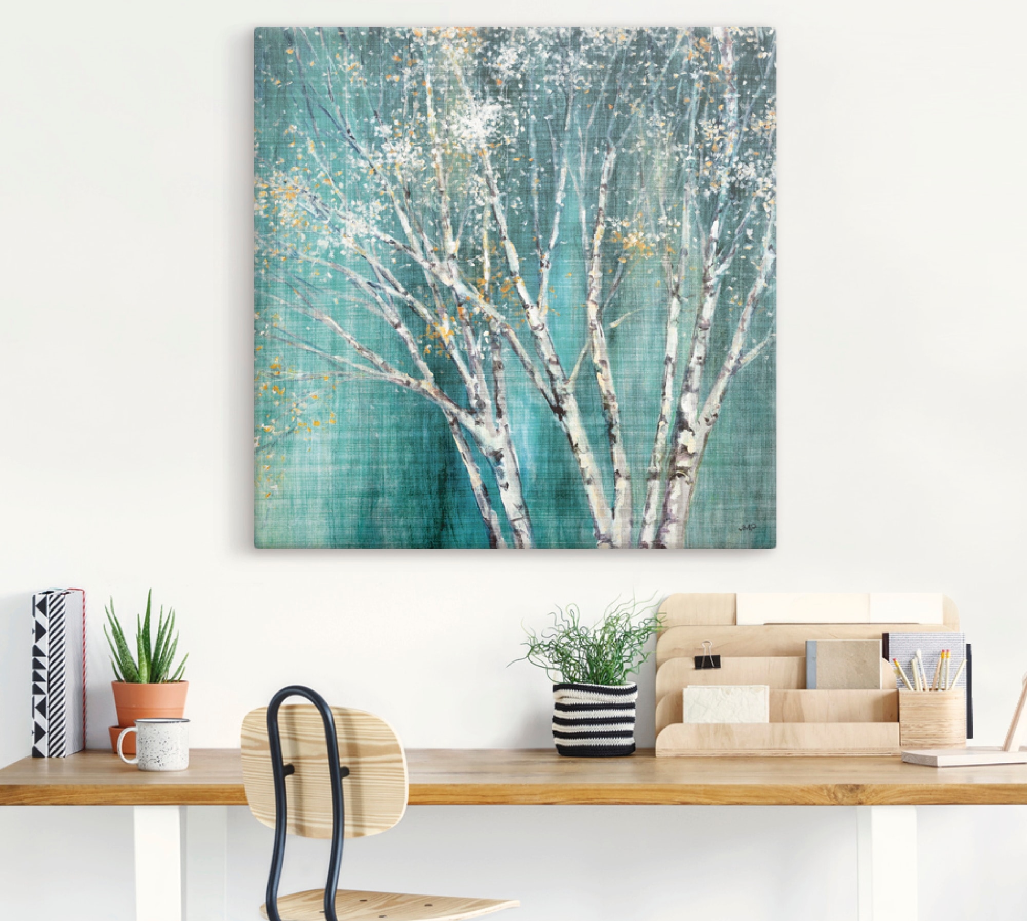 Artland Leinwandbild »Blaue Birke« Bäume 1 Stk. tlg. auf Holzrahmen gespannt