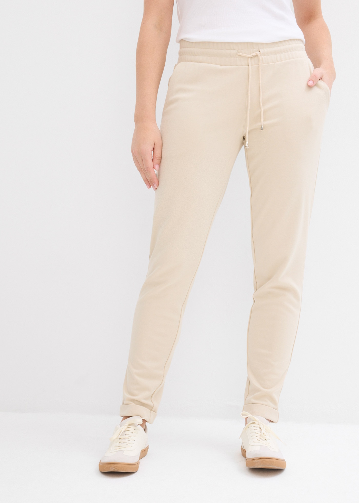 bonprix Jerseyhose  aus Viskose, Polyester und Elasthan, mit Bequembund und Kordelzug