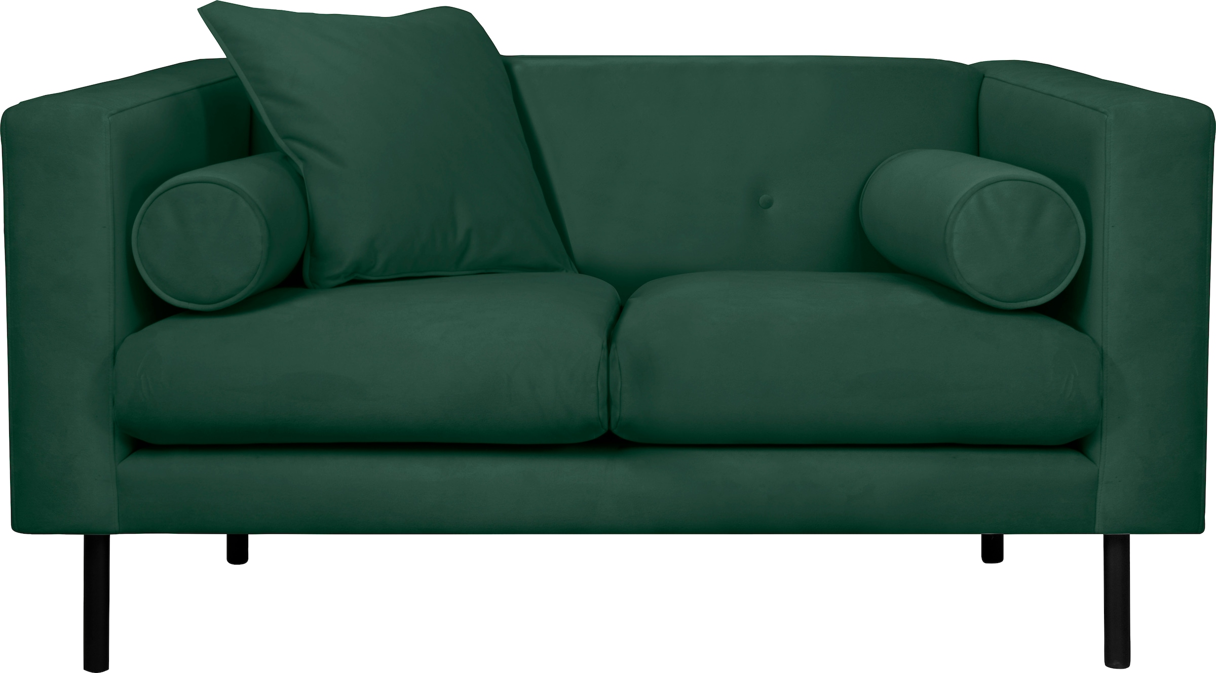 Home affaire 2-Sitzer »Lillibeth Designsofa mit Wellenunterfederung, Masse B/T/H: 155/74/83 cm« Zierkissen als Wendekissen, in Samtoptik oder Cord