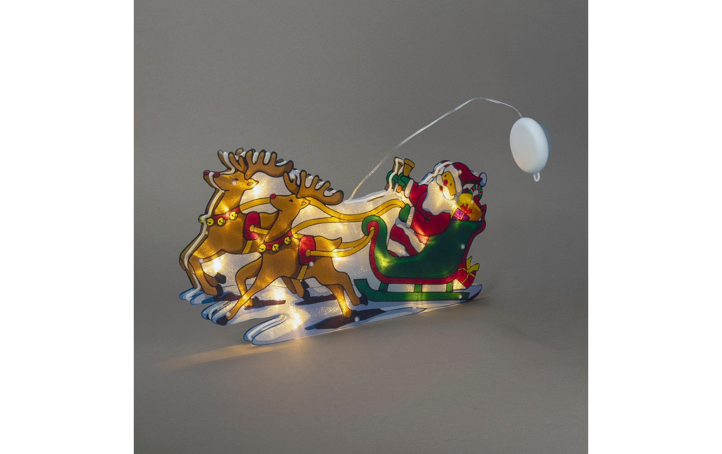 KONSTSMIDE Lumière décorative LED »LED Fenstersilhouette Weihnachtsbaum / Schlitten 44 x 23 cm« Module LED blanc chaud
