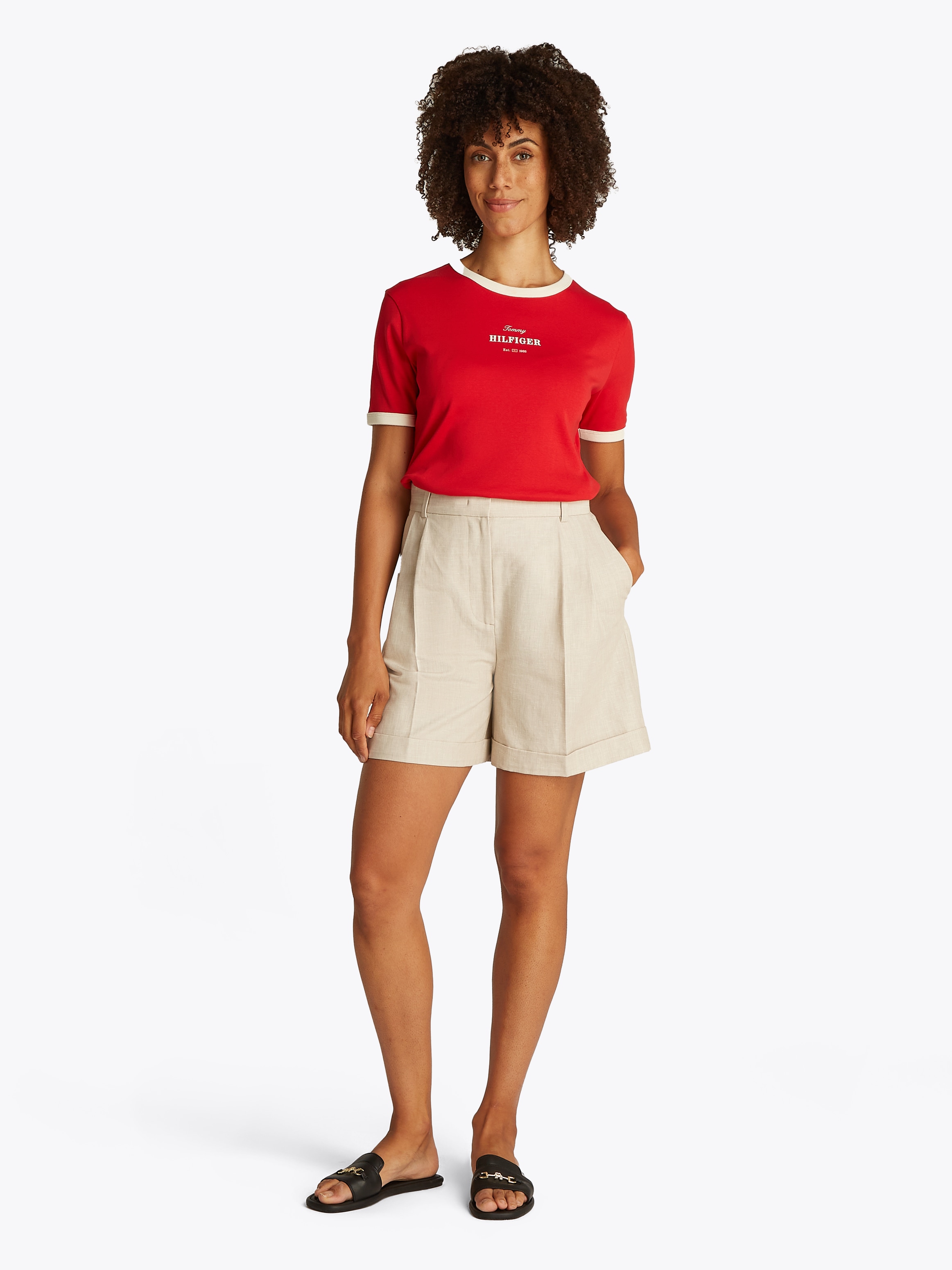 Tommy Hilfiger Short »LINEN MIX PLEATED SHORT«  mit Falten ,kühlendes Premium Leinen