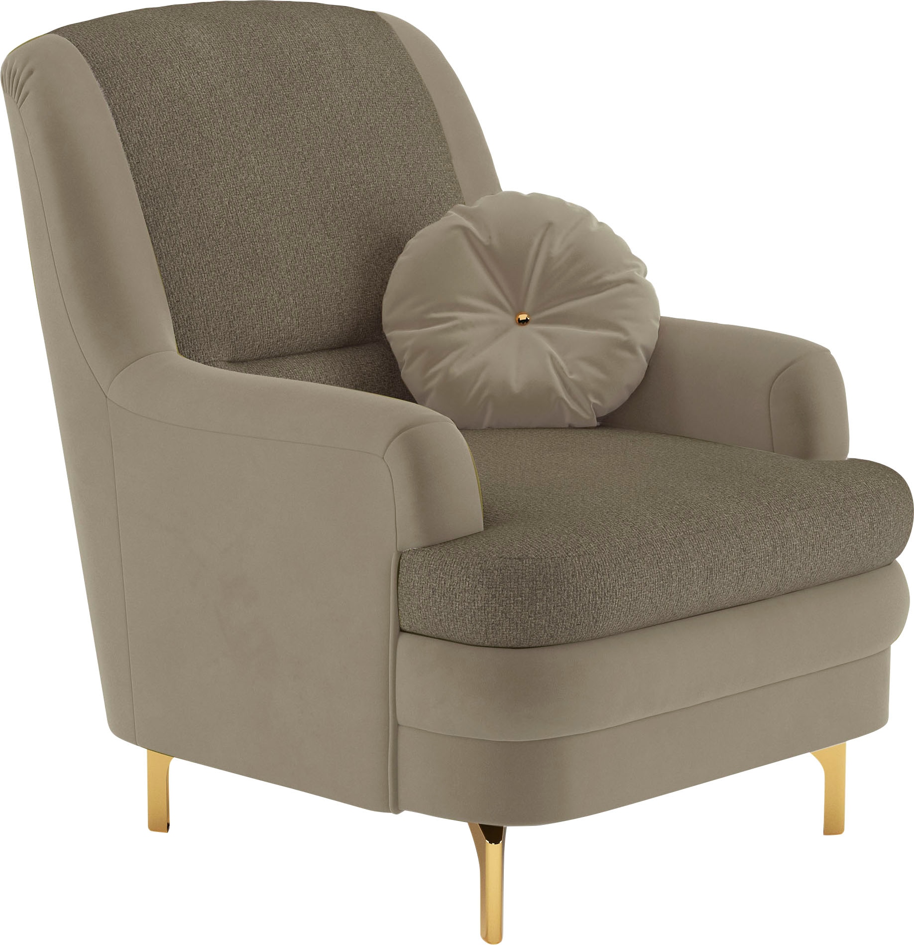 sit&more Sessel »Orient« inkl. 1 Zierkissen mit Strass-Stein, goldfabene Metallfüsse