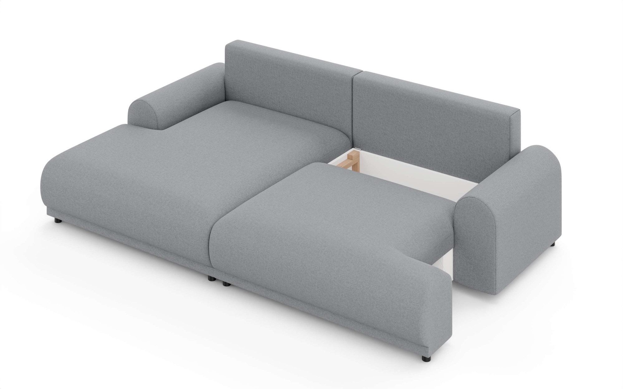 INOSIGN Canapé d'angle »Marsby, mit Bettfunktion und Bettkasten, Masse: B/H/T 242/65/145 cm« L-Form mit Wellenunterfederung, Recamiere links oder rechts bestellbar