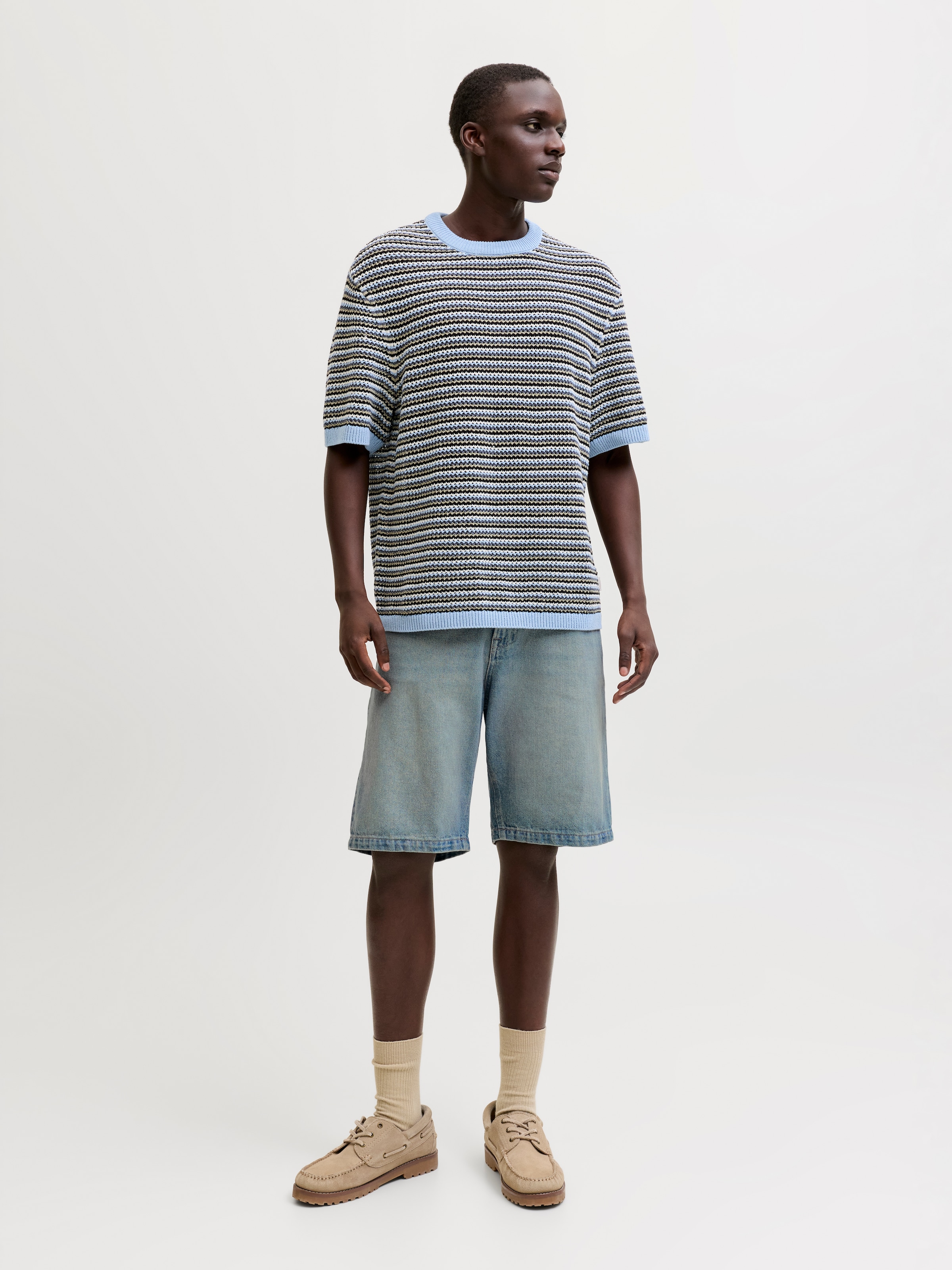 Jack & Jones Short en jean »JJIALEX JJCREW SHORTS AT 249 ST LN« coton, baggy fit
