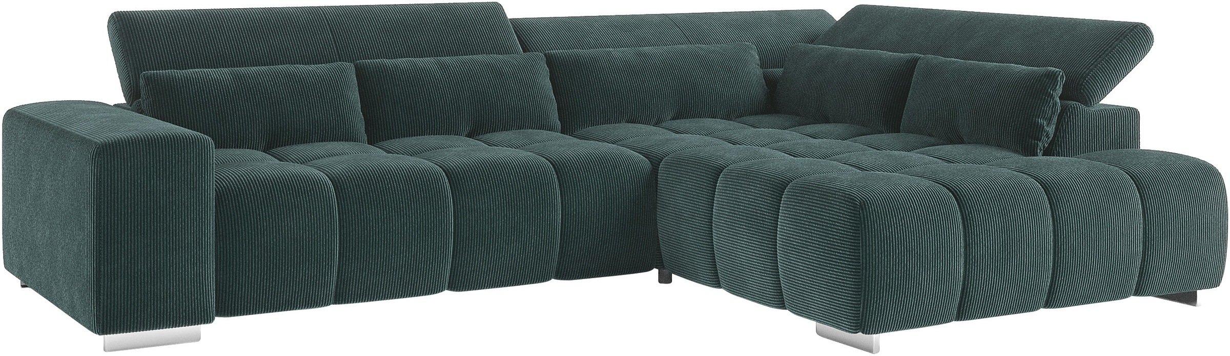 COTTA Ecksofa »Orion L-Form« mit Kopfteilverstellung & 5 Nierenkissen