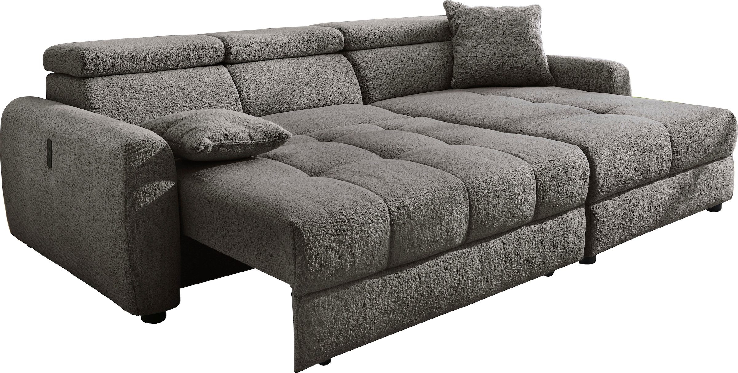 Jockenhöfer Gruppe Ecksofa »Move L-Form, B: 270 cm, mit 60 cm elektr. Sitztiefenverstellung« 140kg Belastbarkeit je Sitz, Kopfteilverstellung & USB-Anschluss