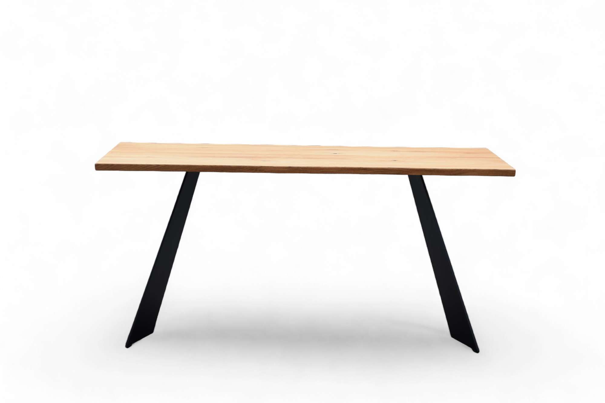 GOODproduct Esstisch »Winteregg Küchentisch, Metall-Wangengestell, Wildeiche massiv geölt« Baum Kante oder Schweizer Kante, erhältlich in 3 Grössen und 2 Farben