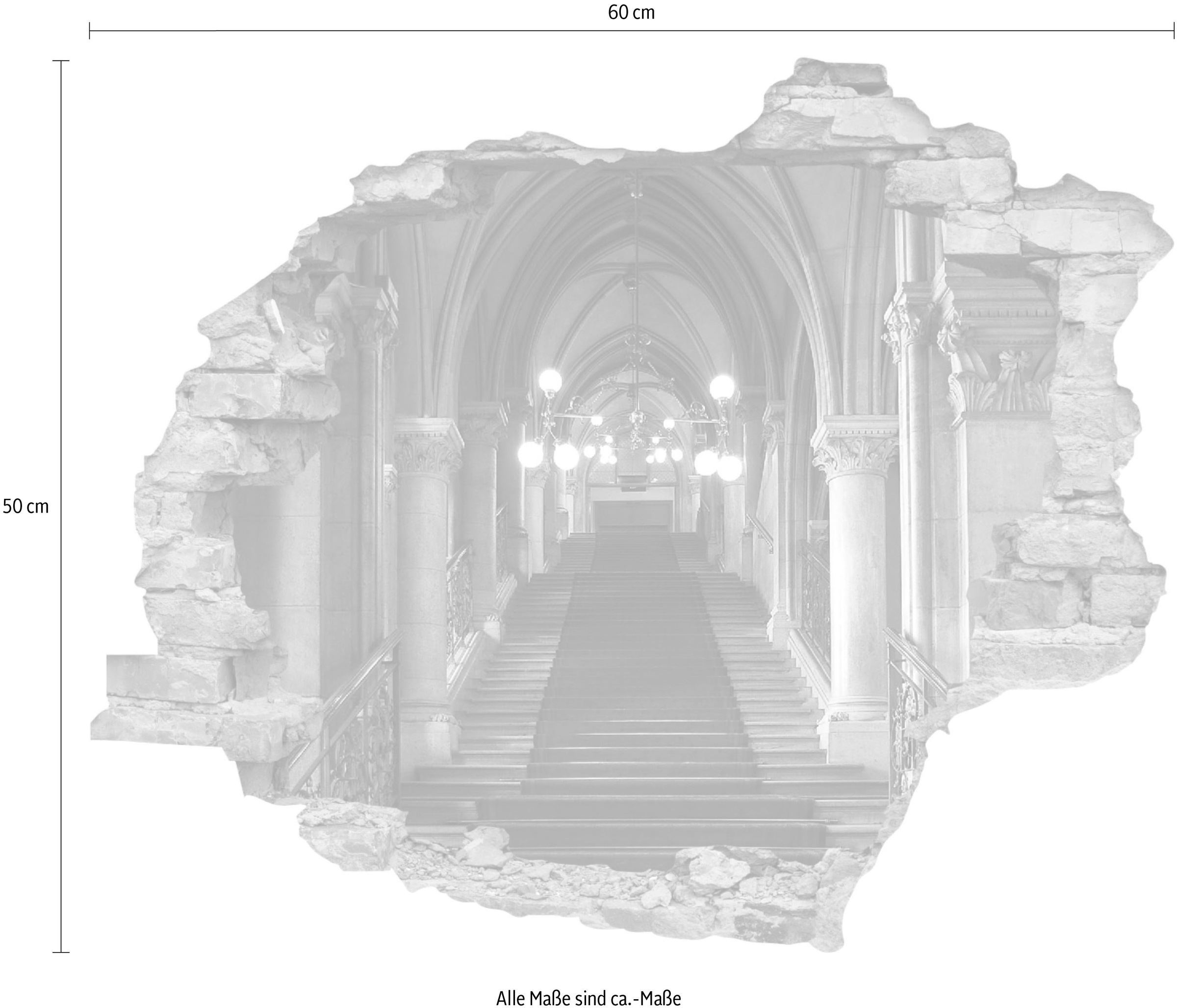 queence Wandtattoo »roter Teppich« Wandsticker, Wandbild, selbstklebend, 3D, Wanddurchbruch