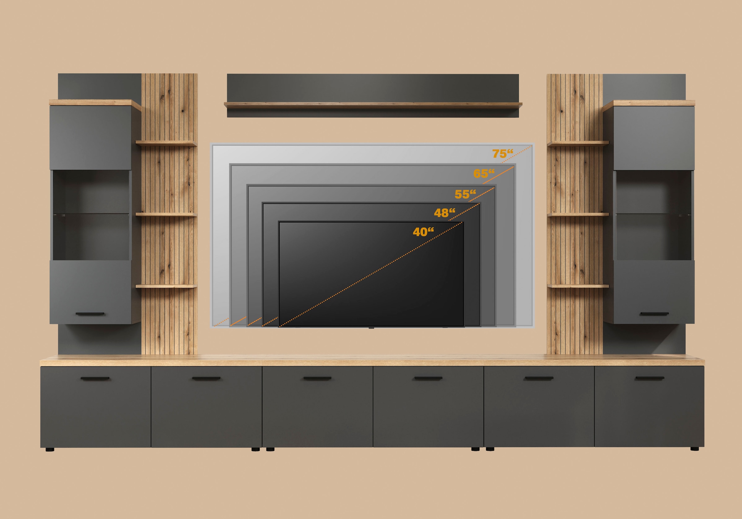 Home affaire Meuble mural »Bajo« 6 cuis tlg.