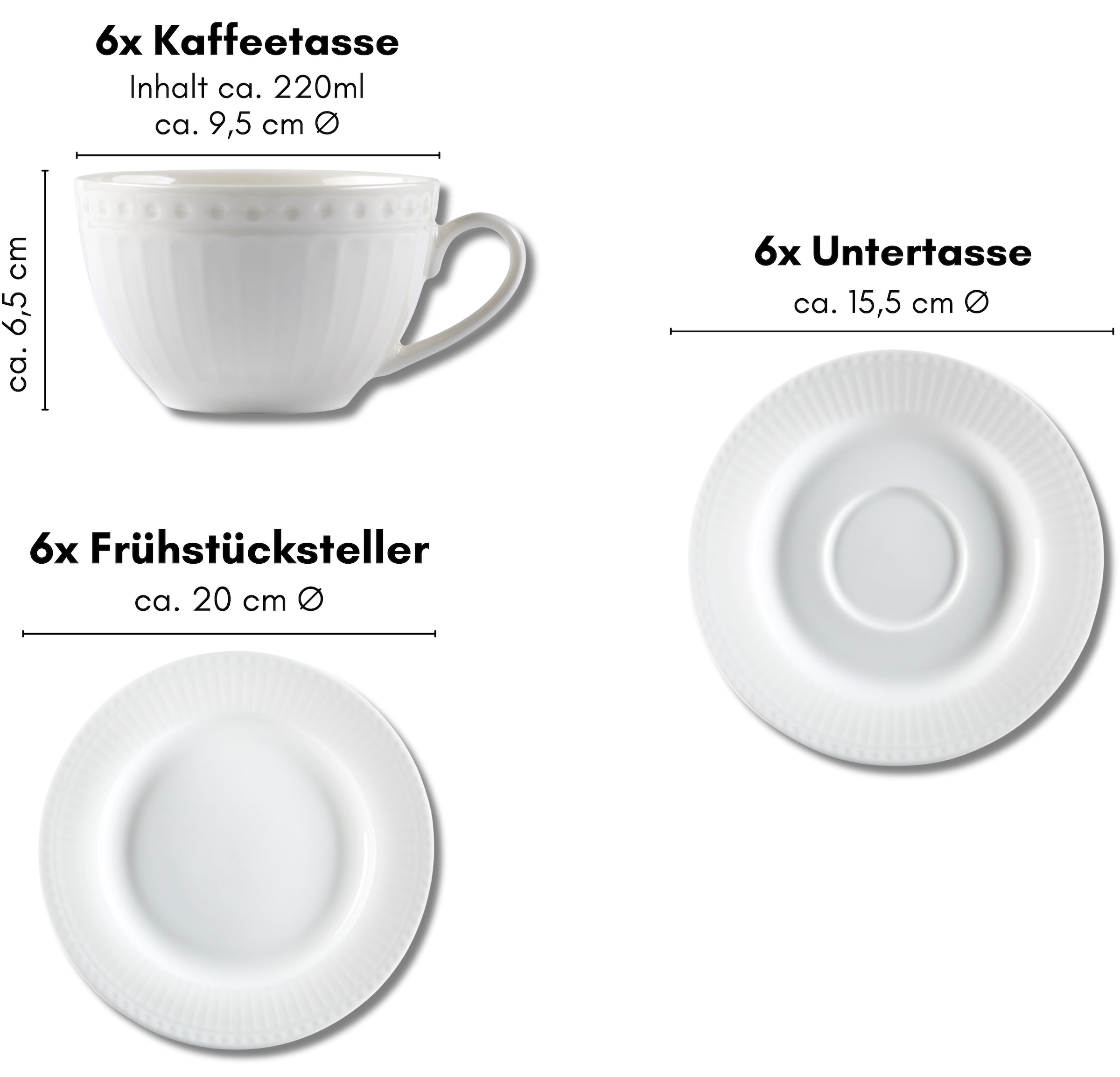 Ritzenhoff & Breker Kaffeeservice »Sofia« Reliefdekoration
