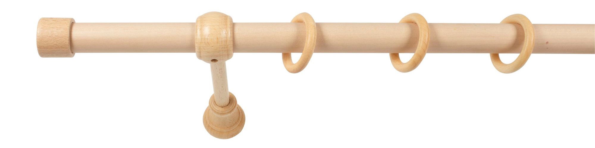SN DECO GROUP Gardinenstange »Cafiro« 1 läufig-läufig Fixmass 28 mm, Holz, verschiedene Längen und Farben, Komplettset