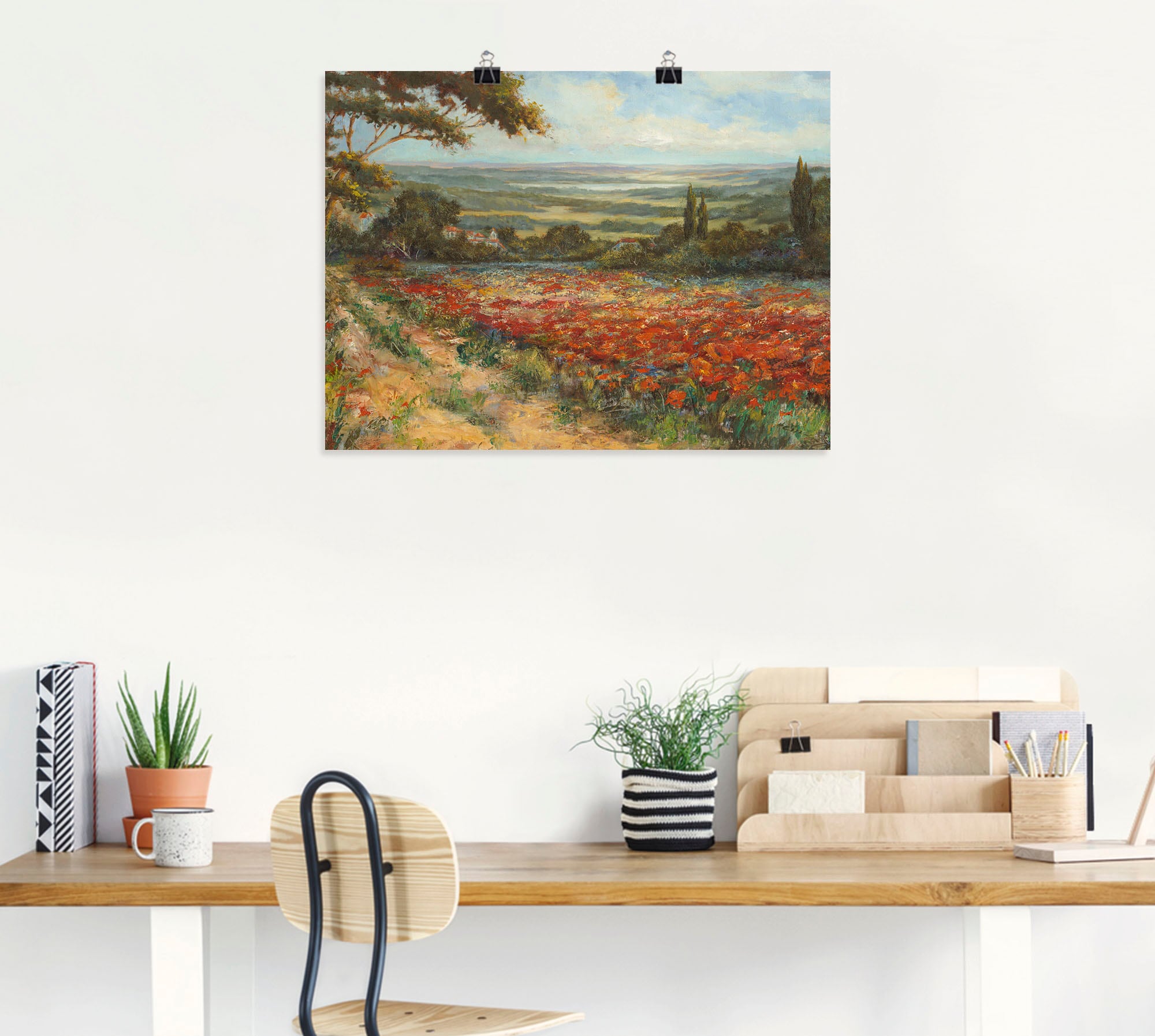 Artland Fresque murale »Weg am Mohnfeld« 1 cuis tlg. als Leinwandbild, Poster in verschied. Grössen
