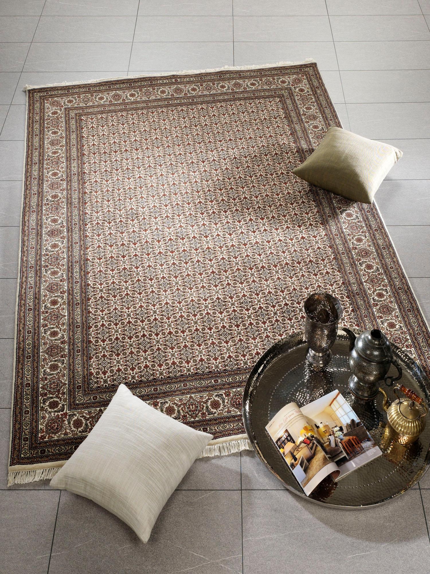 OCI DIE TEPPICHMARKE Läufer »CAVARI HERATI« rechteckig 4 mm Höhe handgeknüpft, mit Fransen, Wolle mit Seide, Wohnzimmer