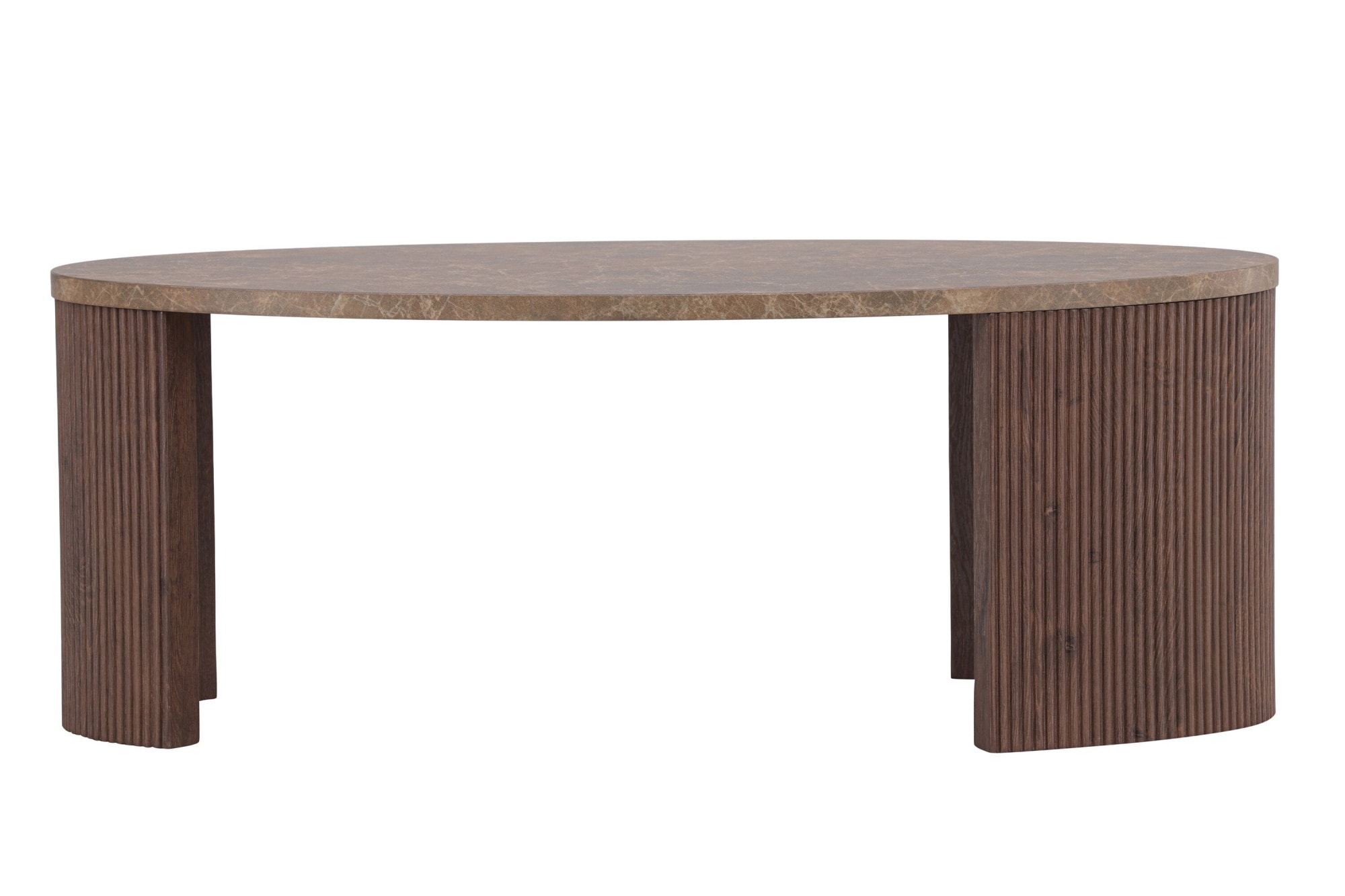 Venture Home Table basse »Bristol, ovaler Couchtisch 120 × 60 cm in Mocca mit grauer Steinoptik« Table basse, MDF, papier 3D, ovale, contrastée, raffinée