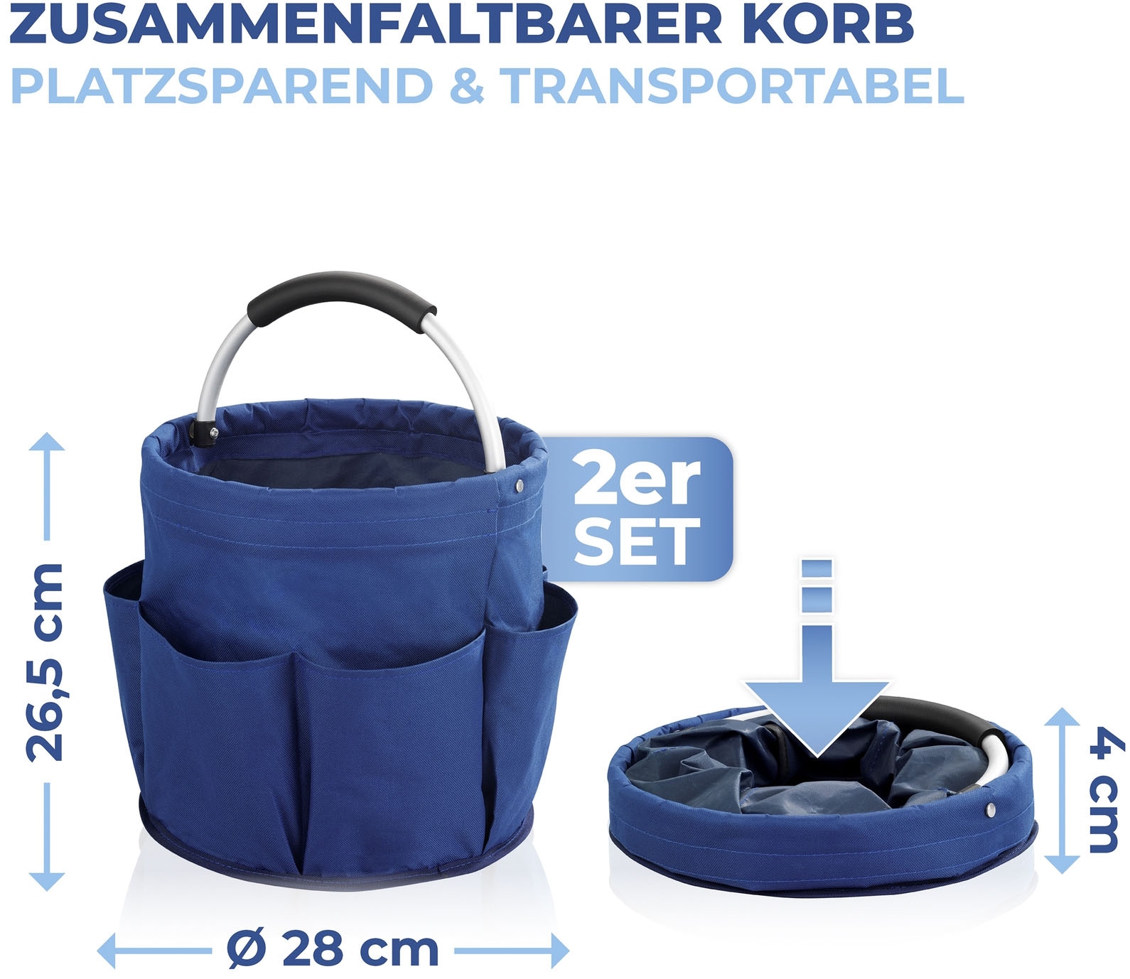 Maximex Organiseur »Universal-Reinigungs-Caddy« grosses Hauptfach für Reinigungsmittel, 6 Aussentaschen, faltbar, 16 l