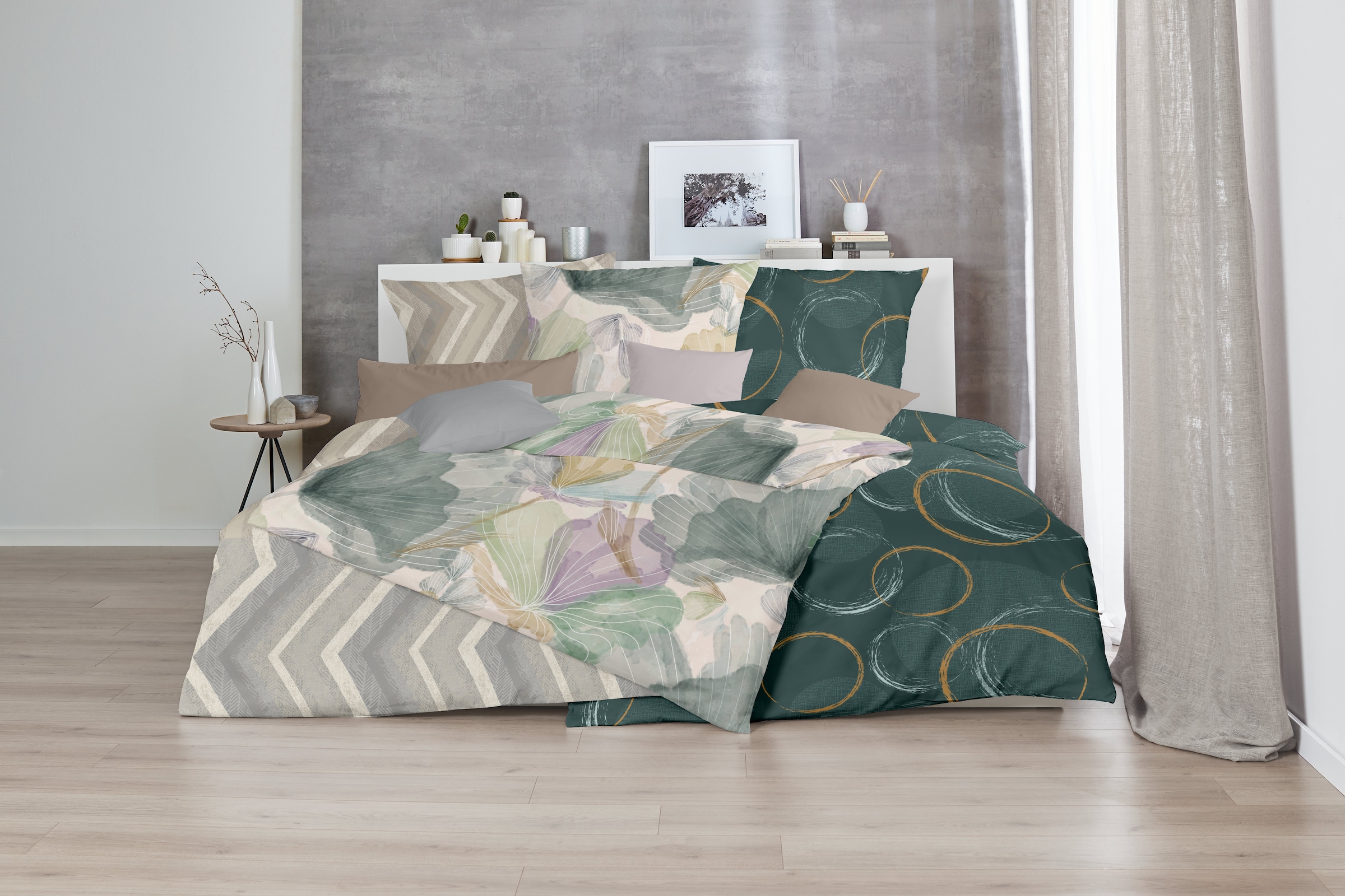 Primera Bettwäsche »Mako-Satin -Bettwäsche Lucida« 2 Stk. mit frischem Blumendesign